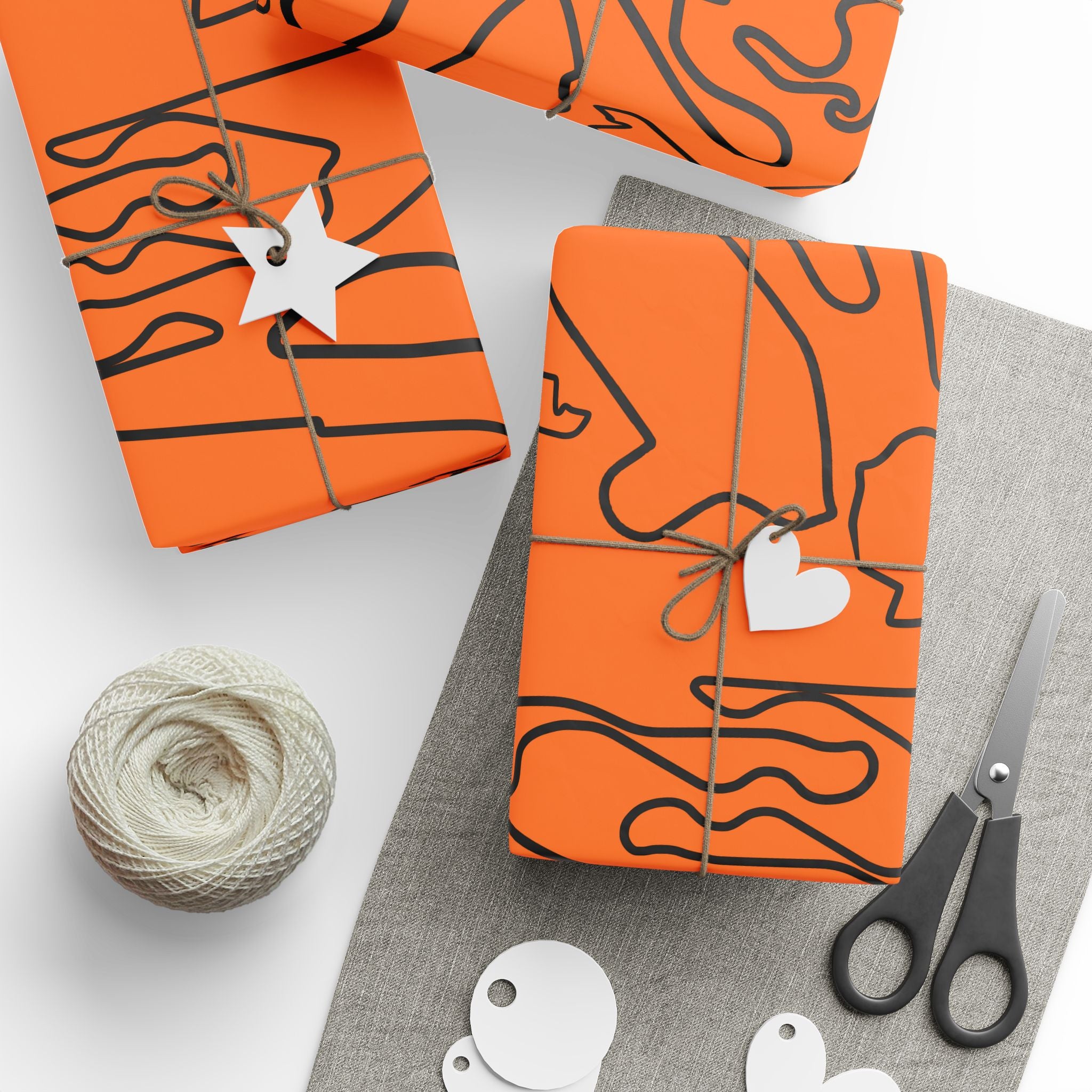 Track Wraps - Orange/Black - Wrapping Paper
