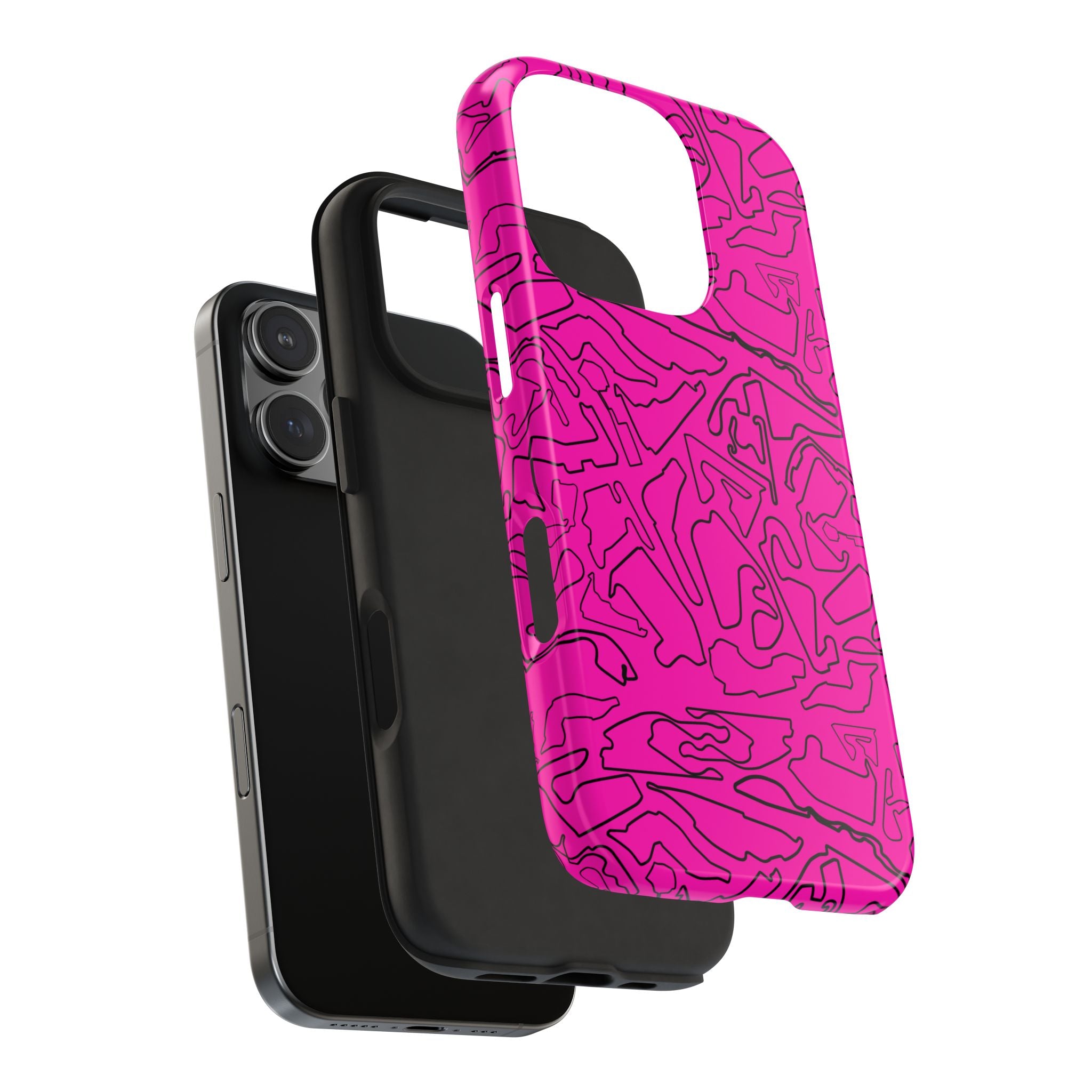Tracks & Texts | Pink/Black |  Phone Case for Tough Protection