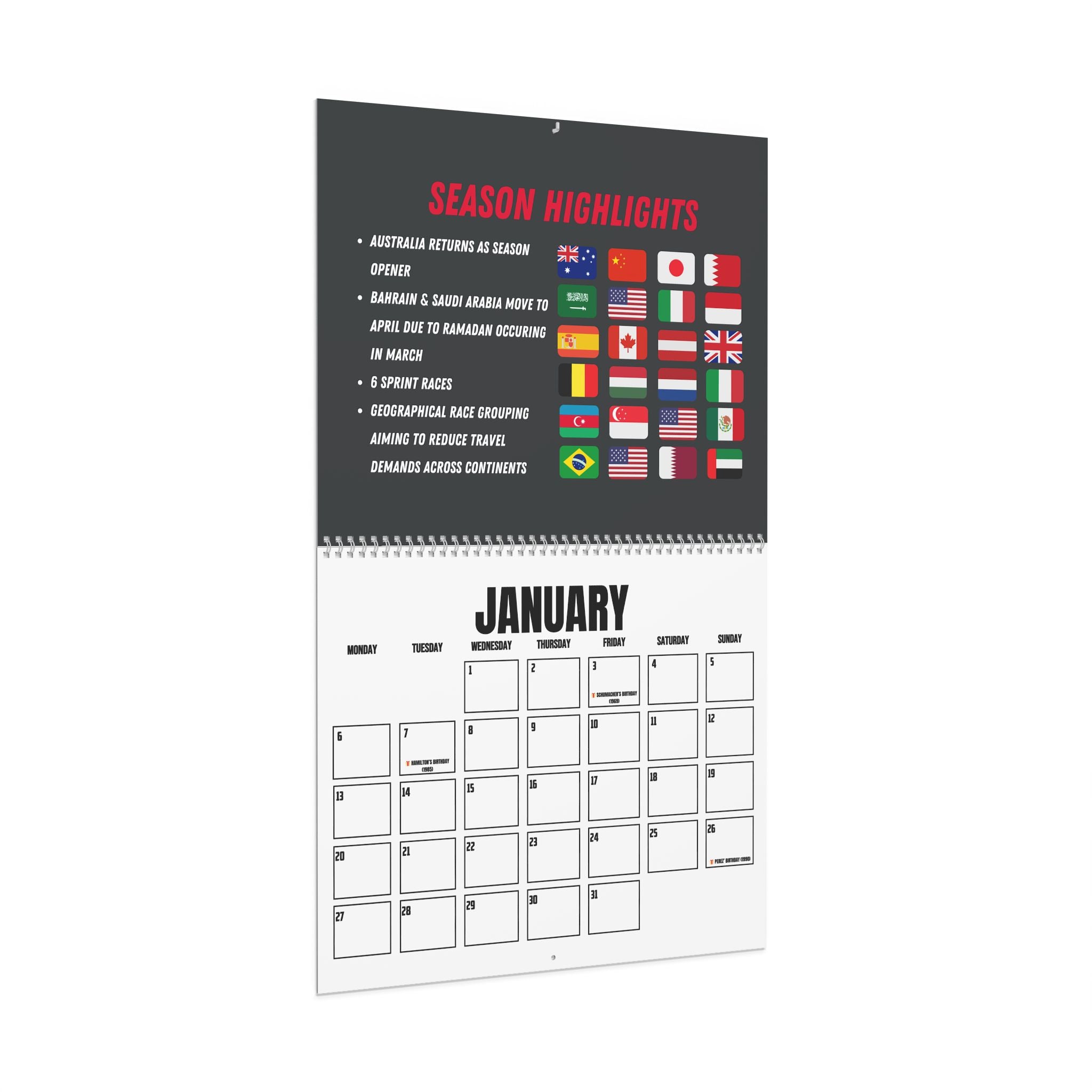 Formula Fanatics 2025 Race Schedule Wall Calendars