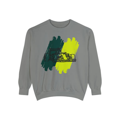 Paint Stroke Racing Sweatshirt - Dark Green/Neon Yellow - FormulaFanatics