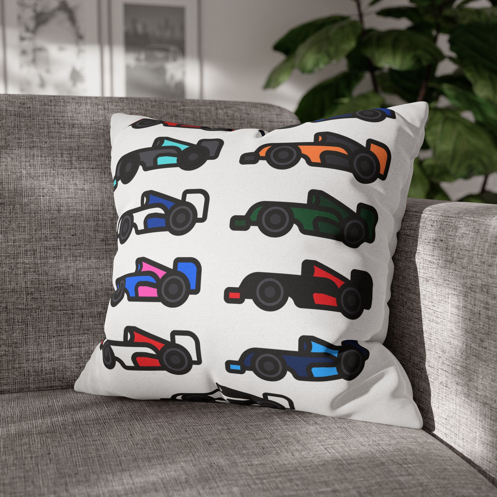 The Grid Spun Polyester Square Pillow Case