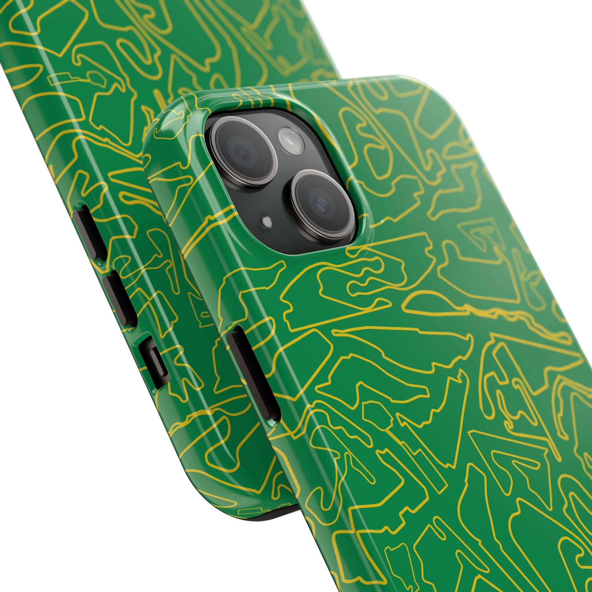 Tracks & Texts | Green/Yellow |  Phone Case for Tough Protection