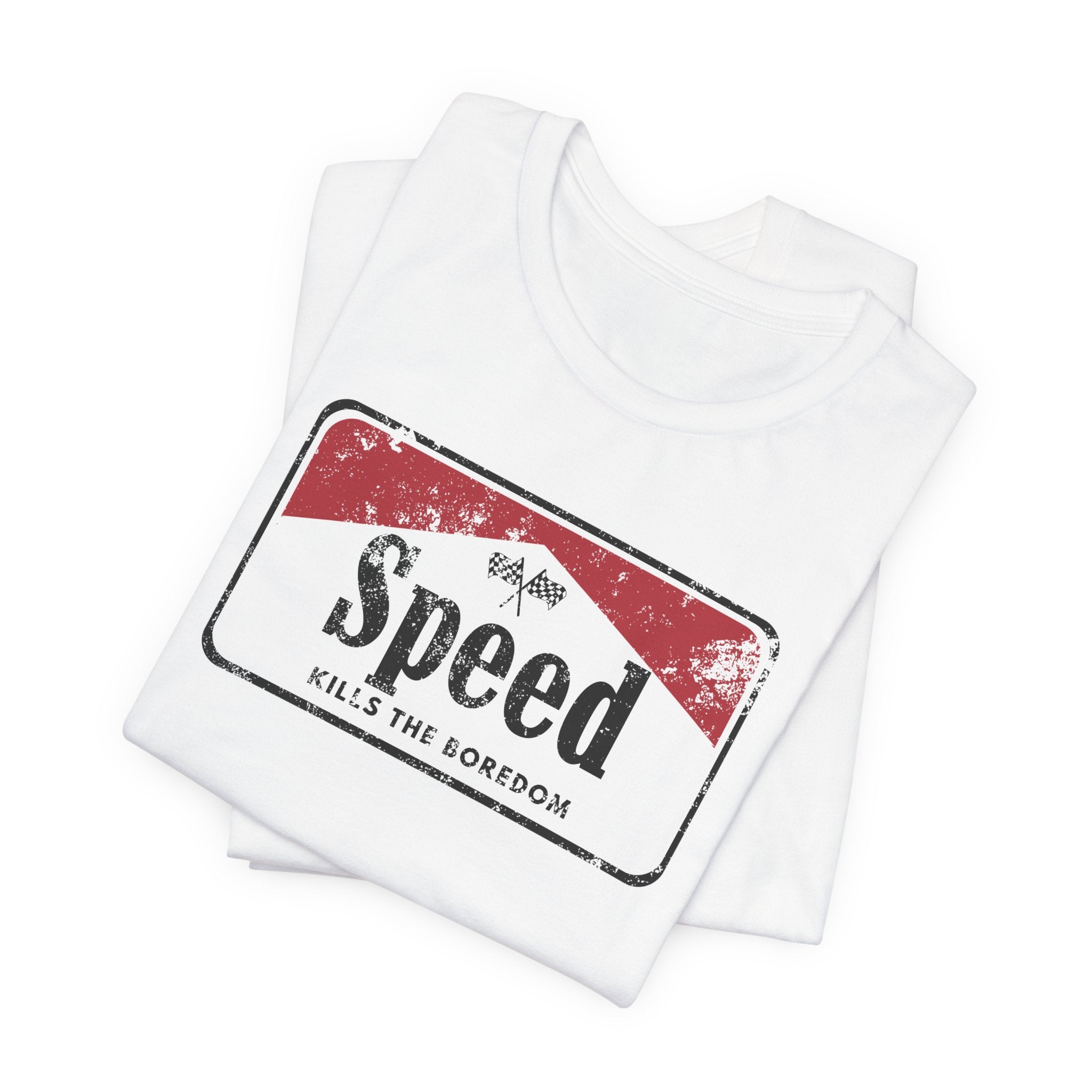 Speed Kills the Boredom Distressed Short Sleeve Tee