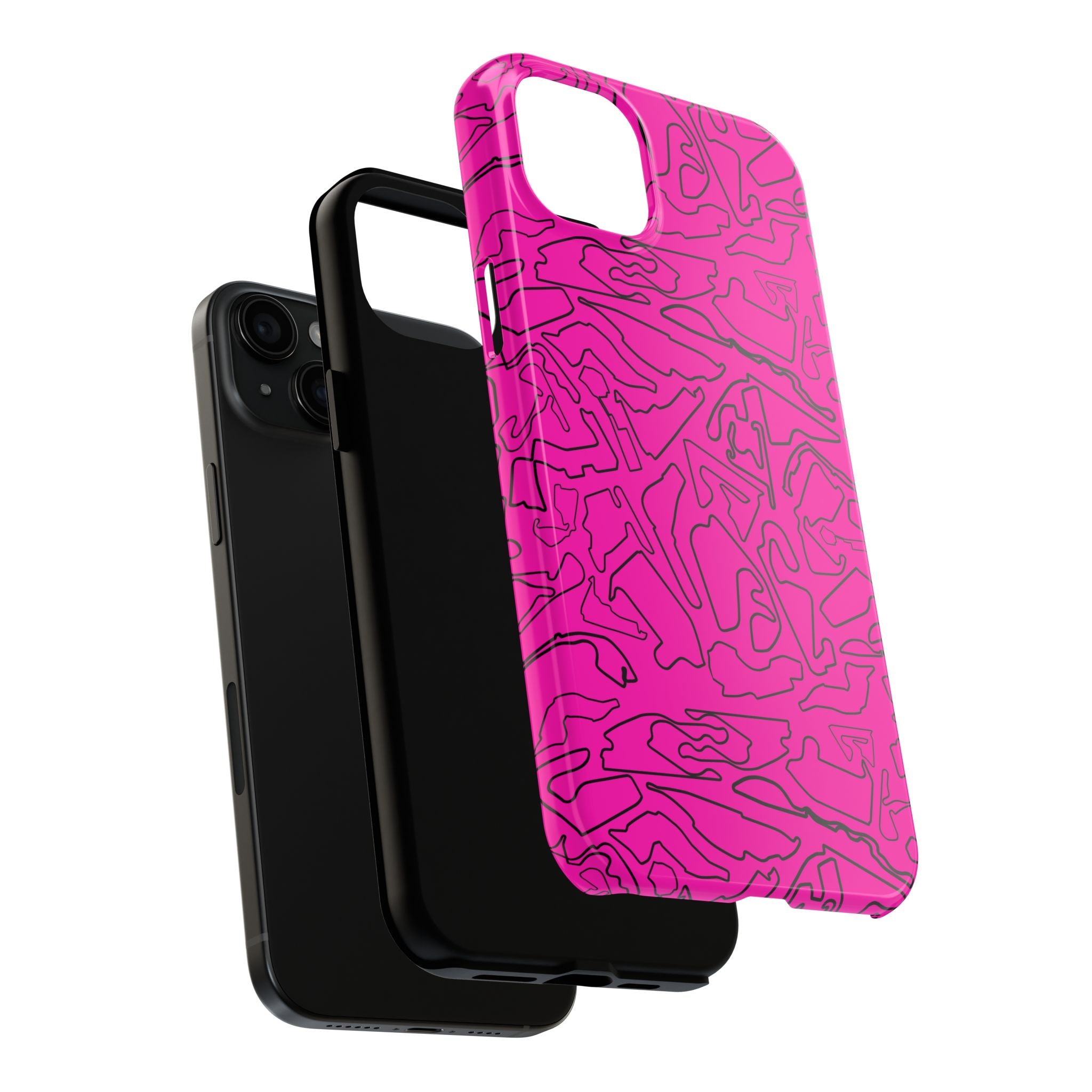 Tracks & Texts | Pink/Black |  Phone Case for Tough Protection