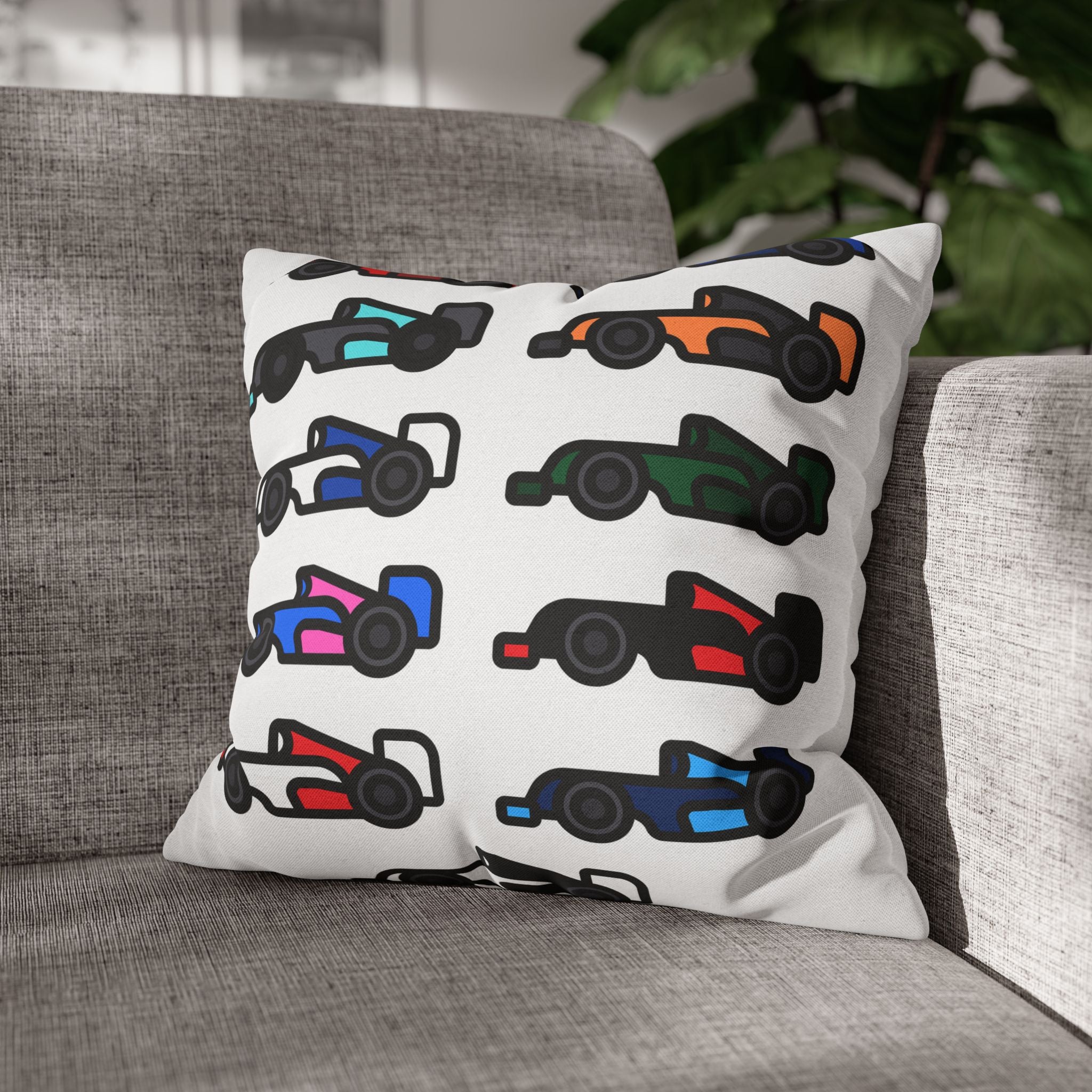 The Grid Spun Polyester Square Pillow Case