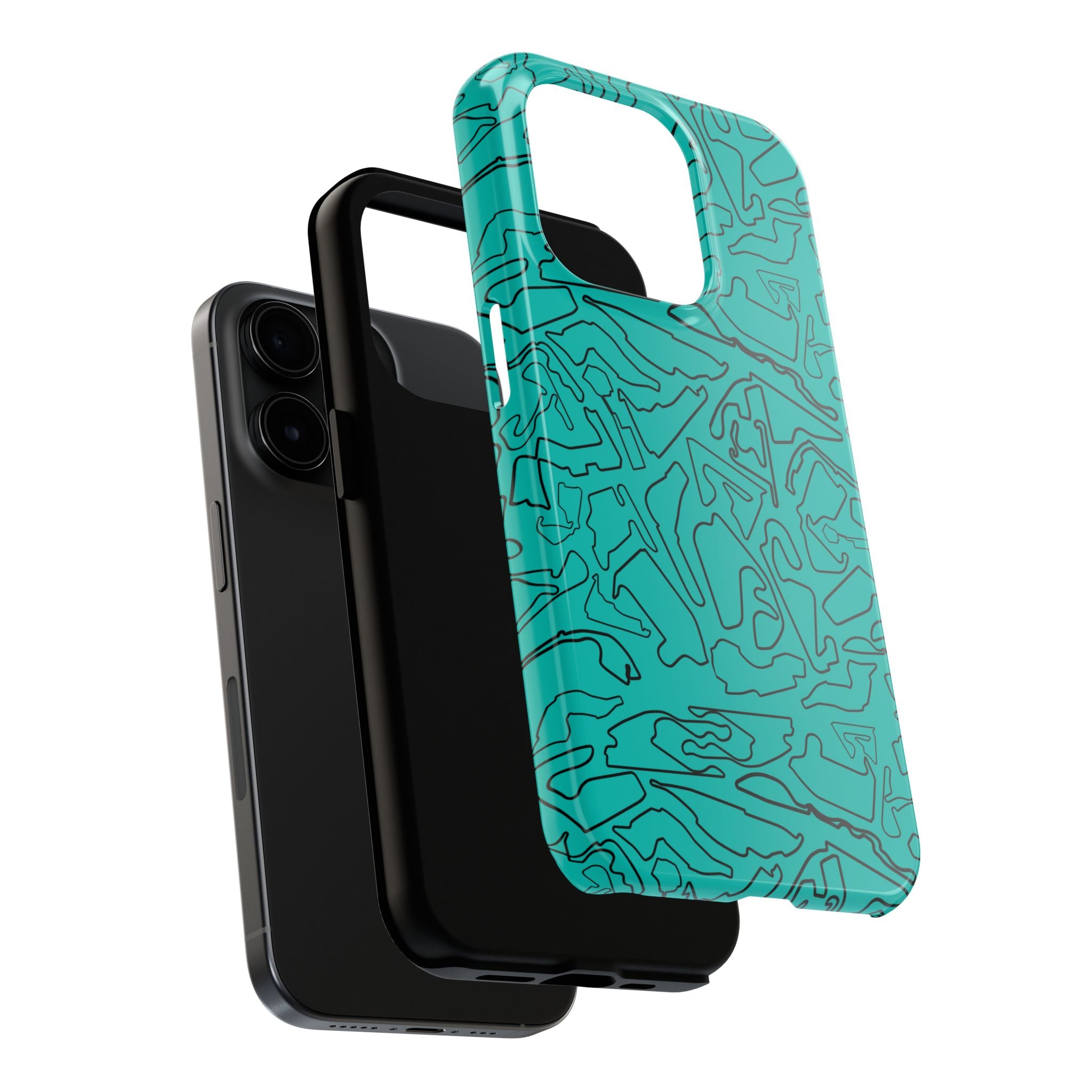 Tracks & Texts | Teal & Black | Phone Case for Tough Protection