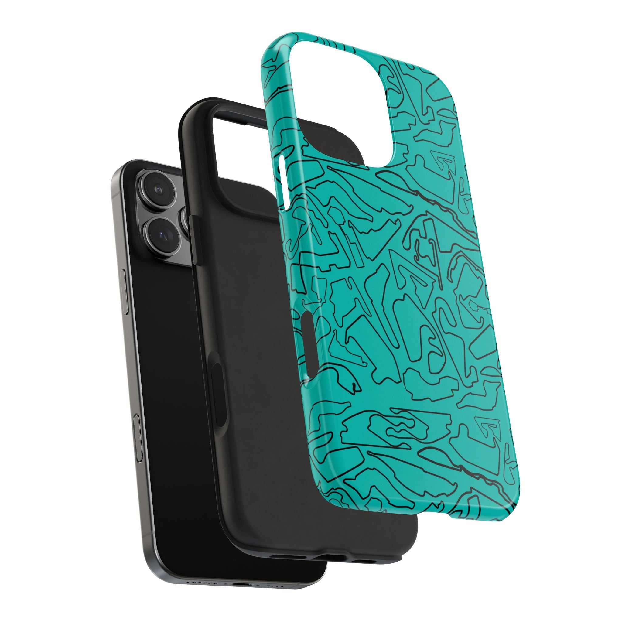 Tracks & Texts | Teal & Black | Phone Case for Tough Protection