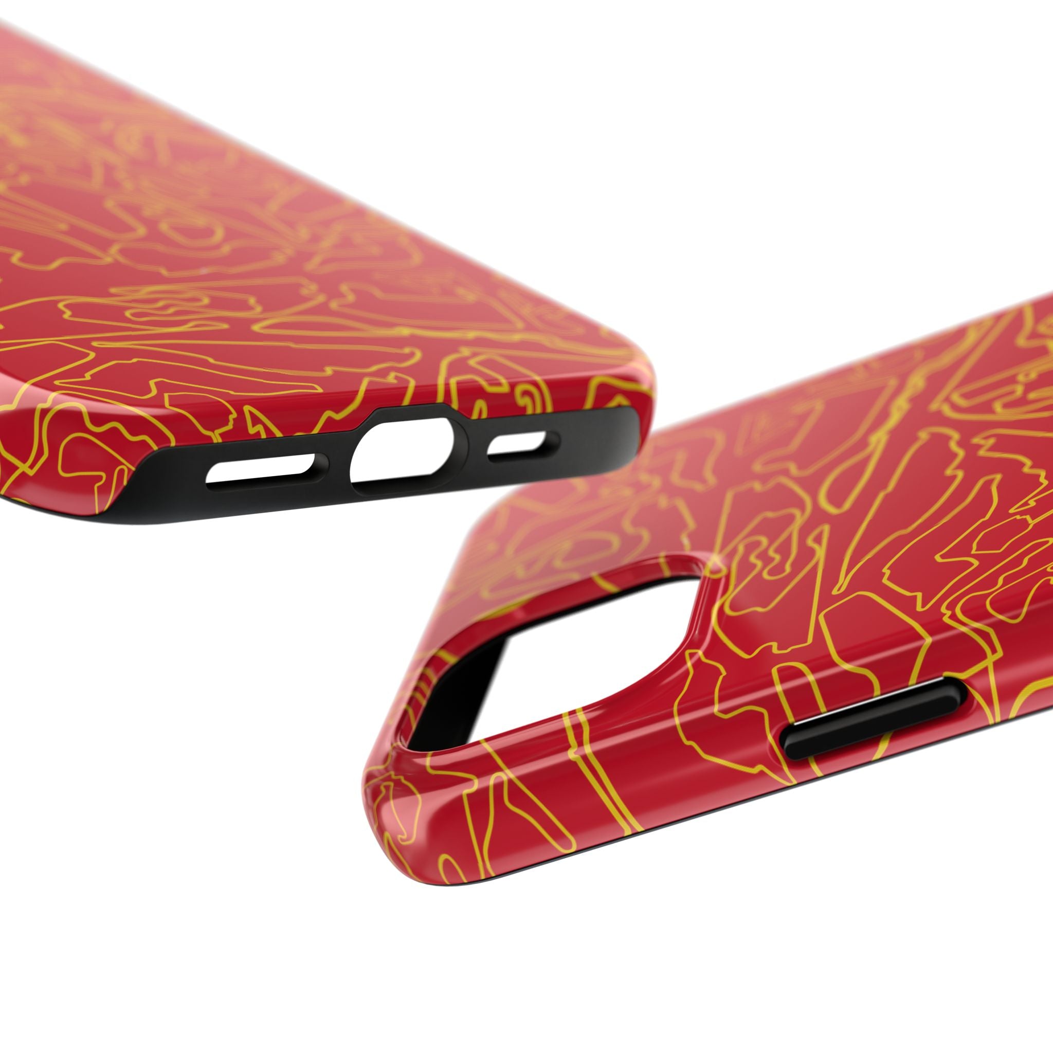 Tracks & Texts | Red & Gold |  Phone Case for Tough Protection