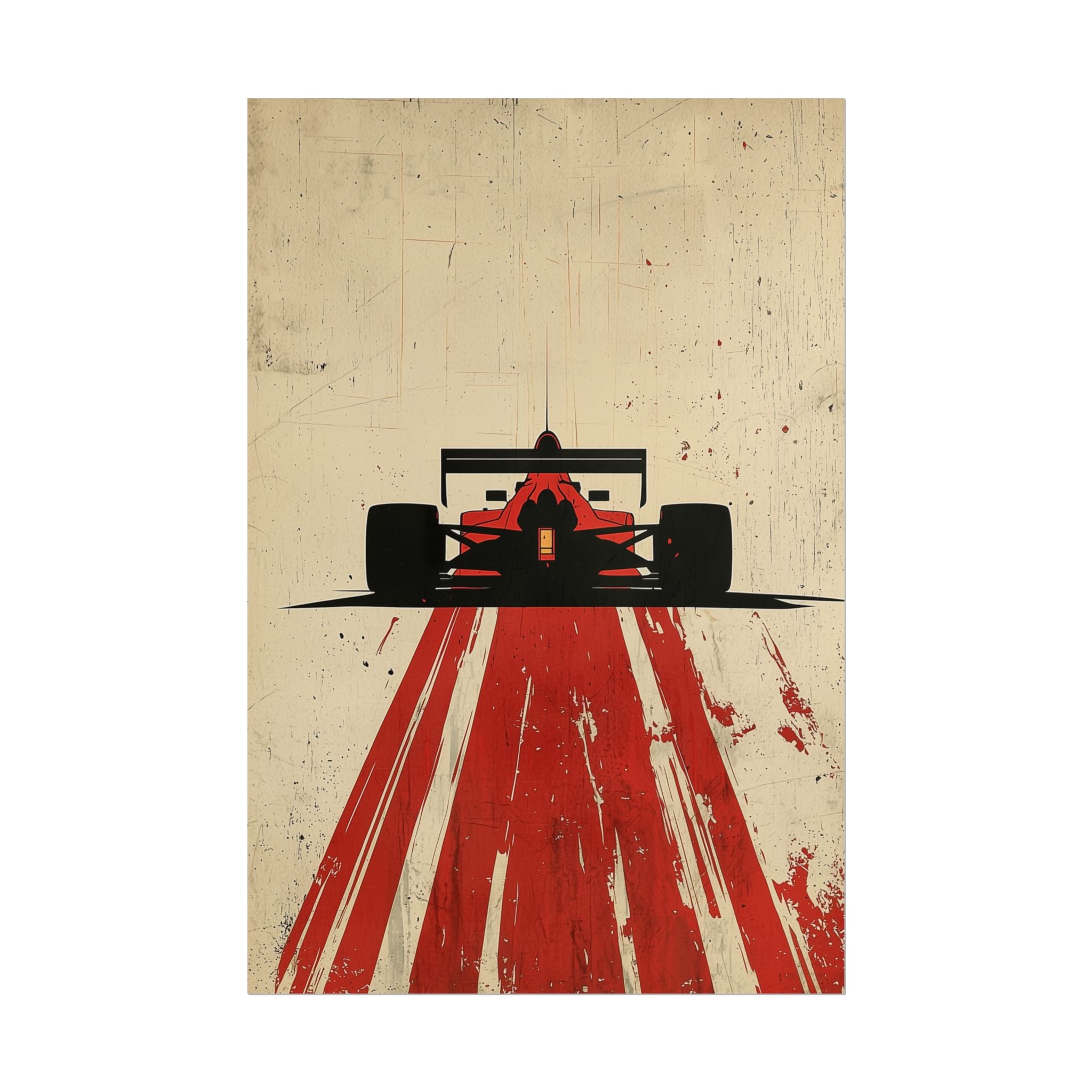 Vintage Red Racer Poster