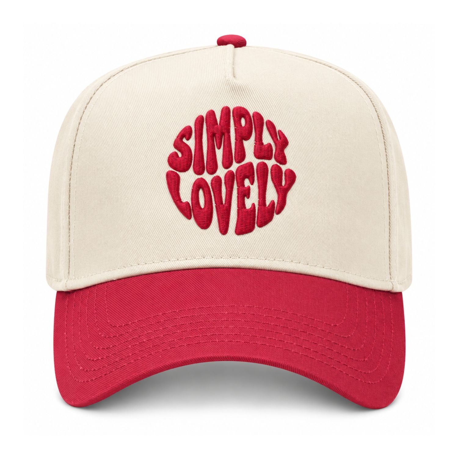 Simply Lovely Funky Font Snapback - Red