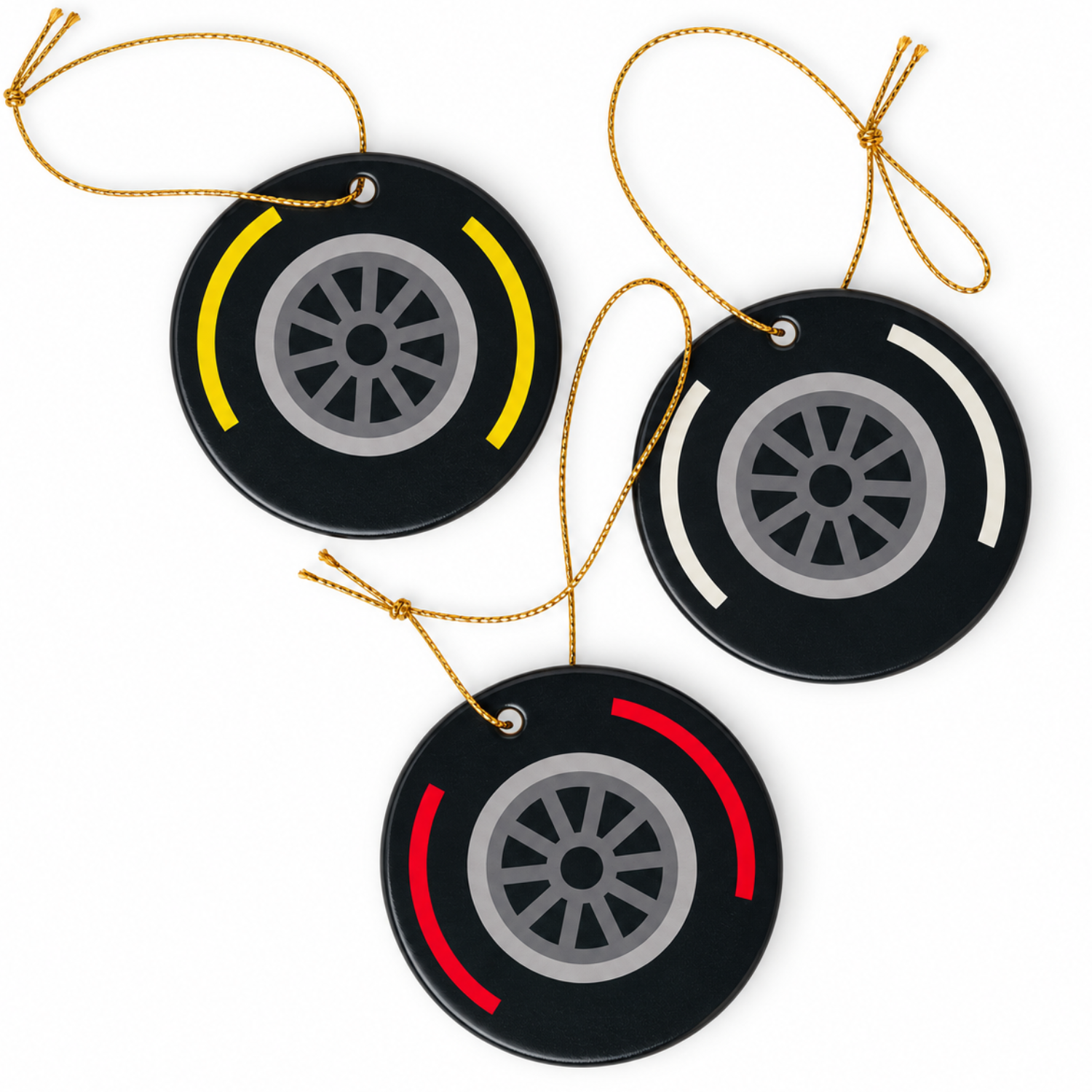 Racing Tyre Compound Ceramic Tree Ornament
