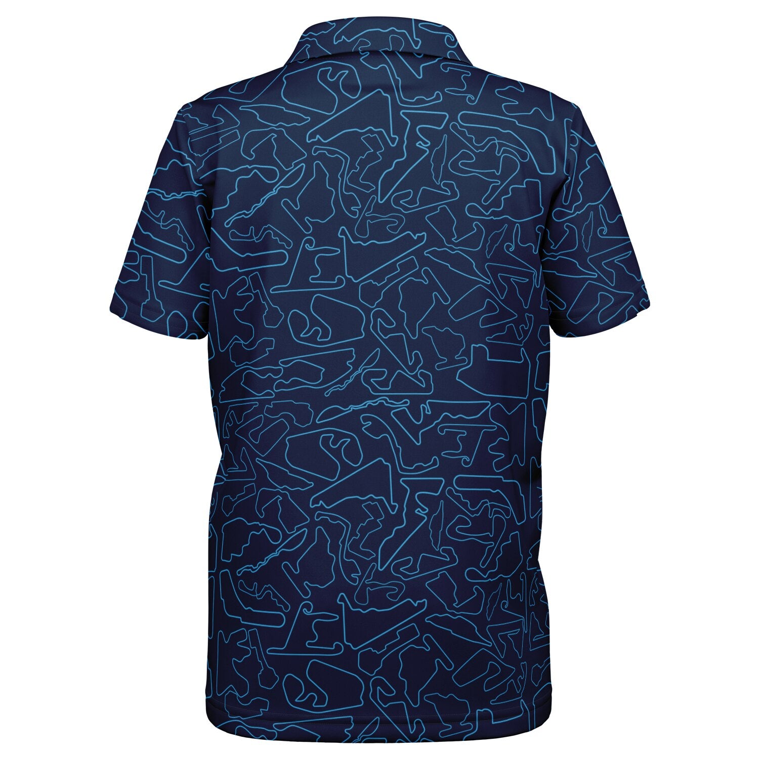 Track Outlines Blue & Navy Kids Polo Shirt