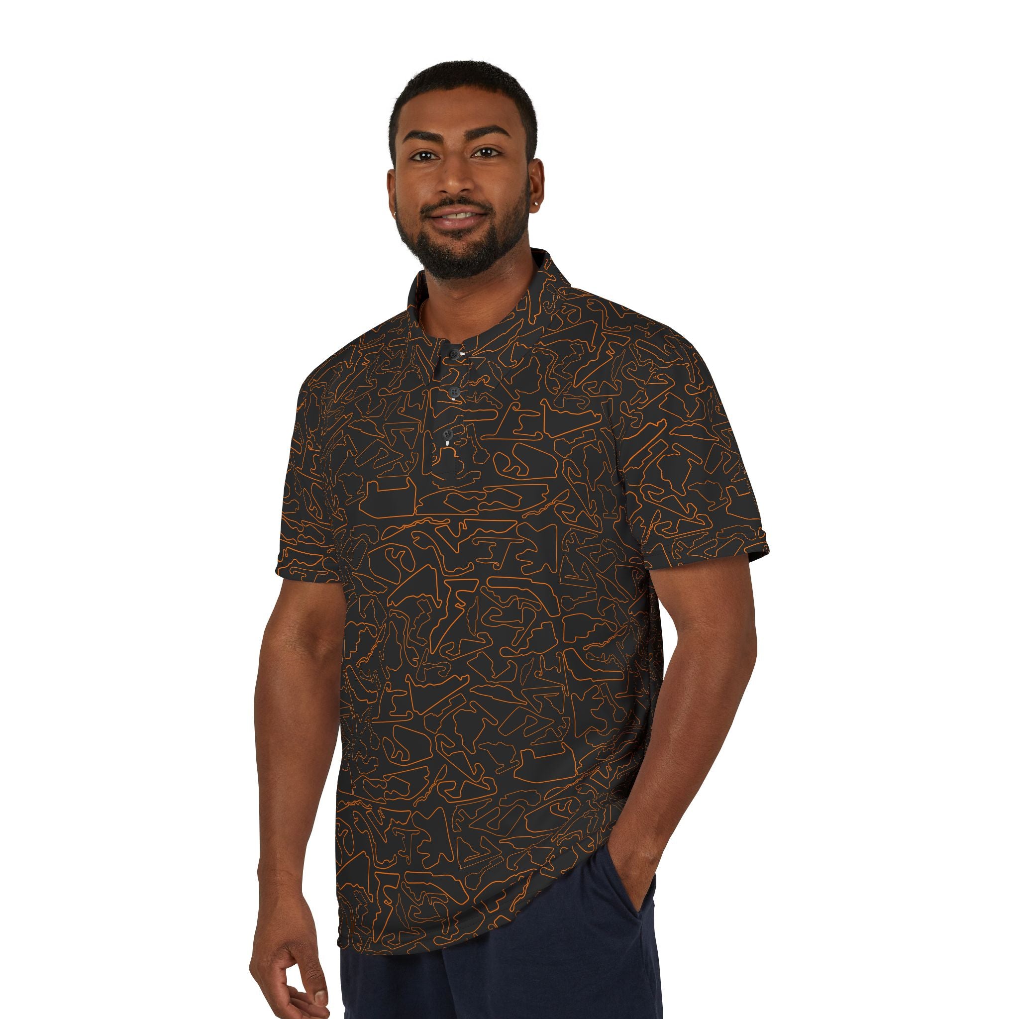 Copy of Tracks & Tees Polo Shirt | Orange & Black