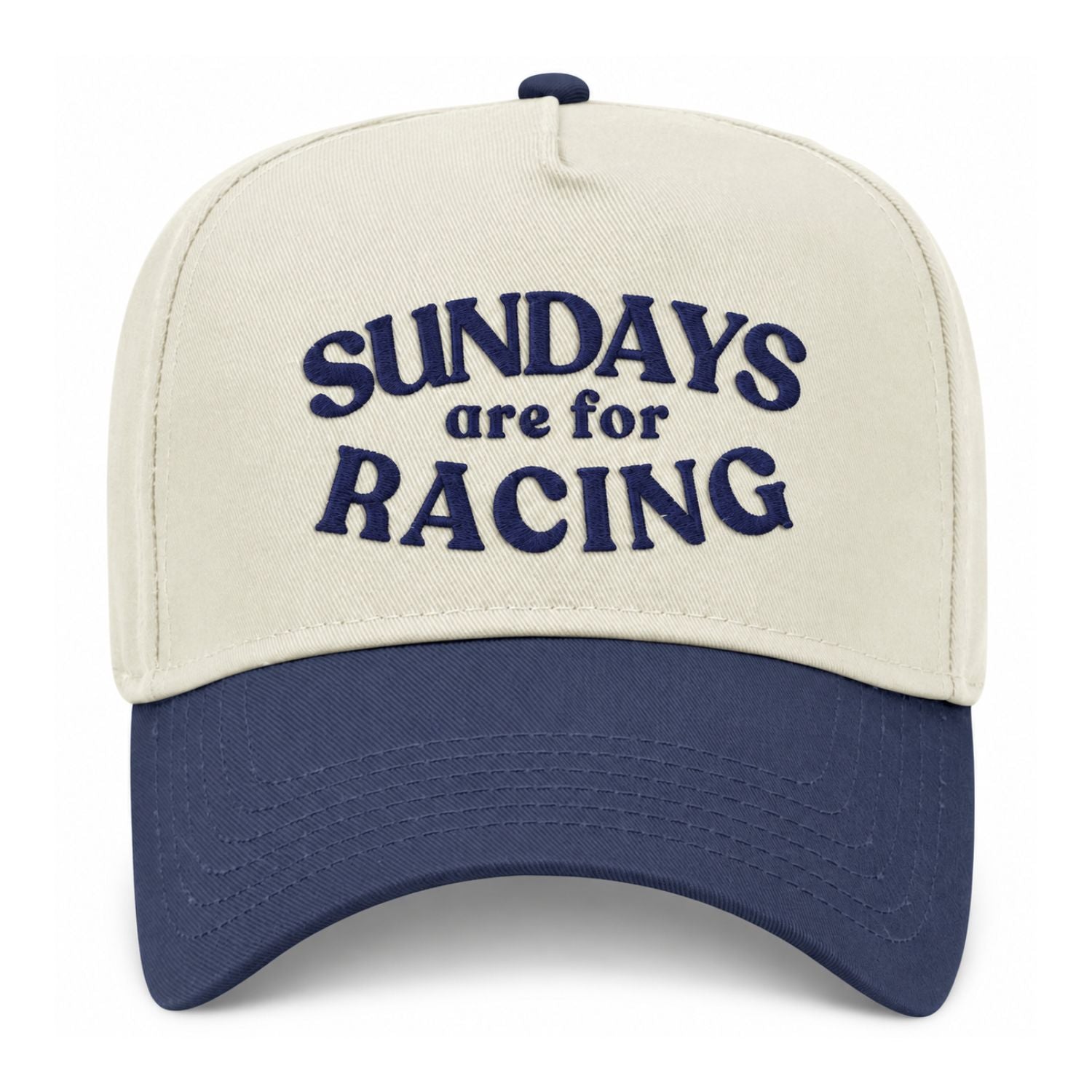 Sundays Are For Racing Embroidered Snapback - Navy