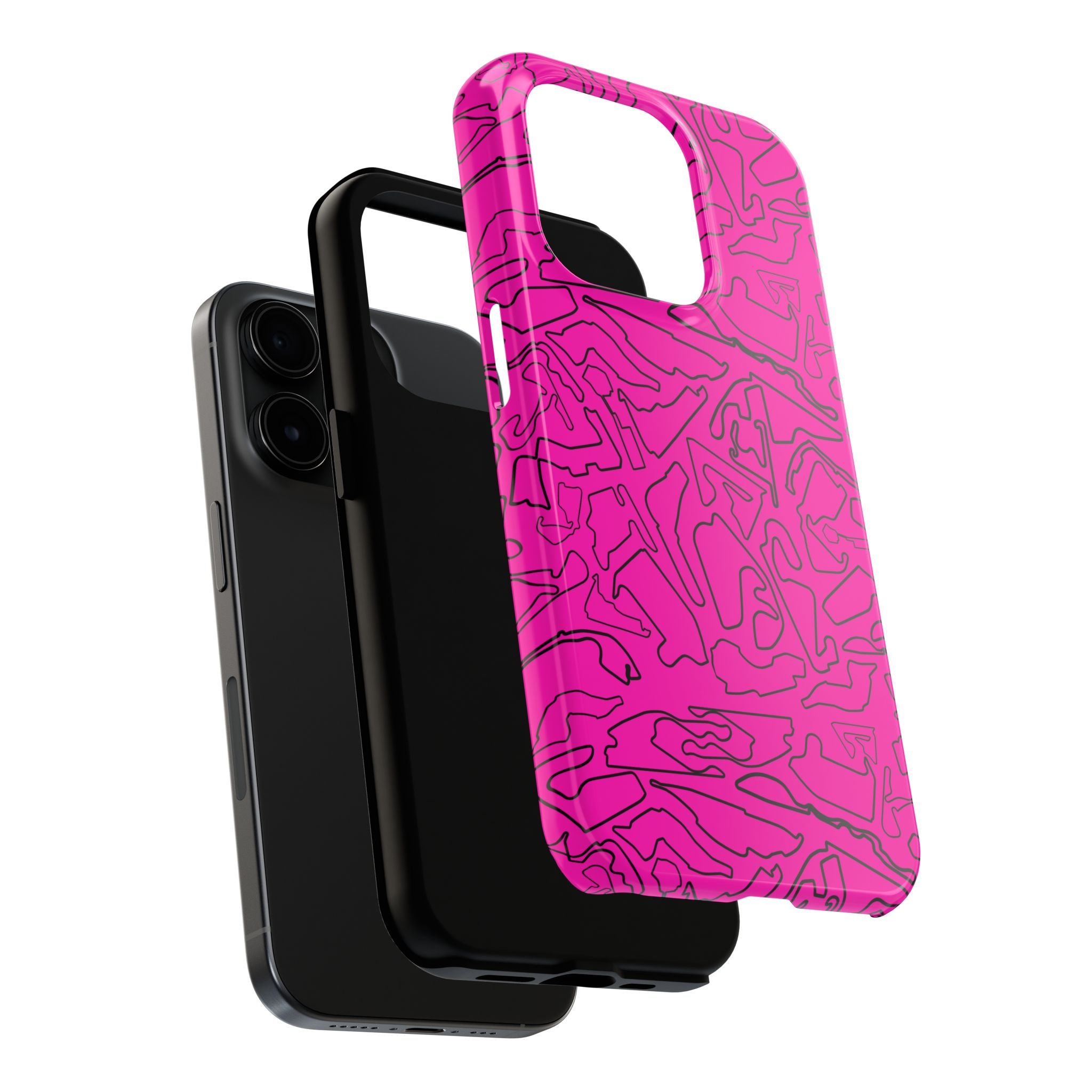 Tracks & Texts | Pink/Black |  Phone Case for Tough Protection