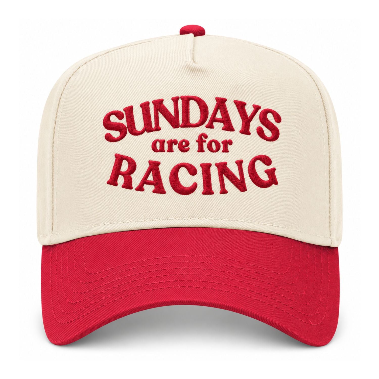 Sundays Are For Racing Embroidered Snapback - Red