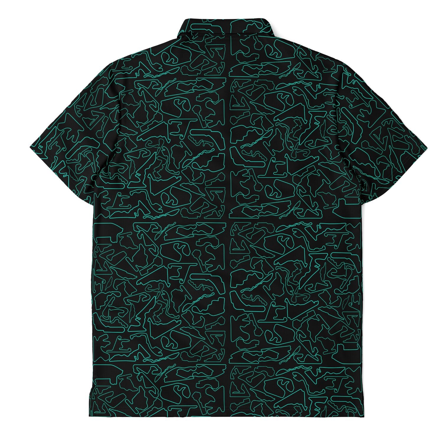 Circuits Classic Men's Polo T-Shirt - Teal and Black