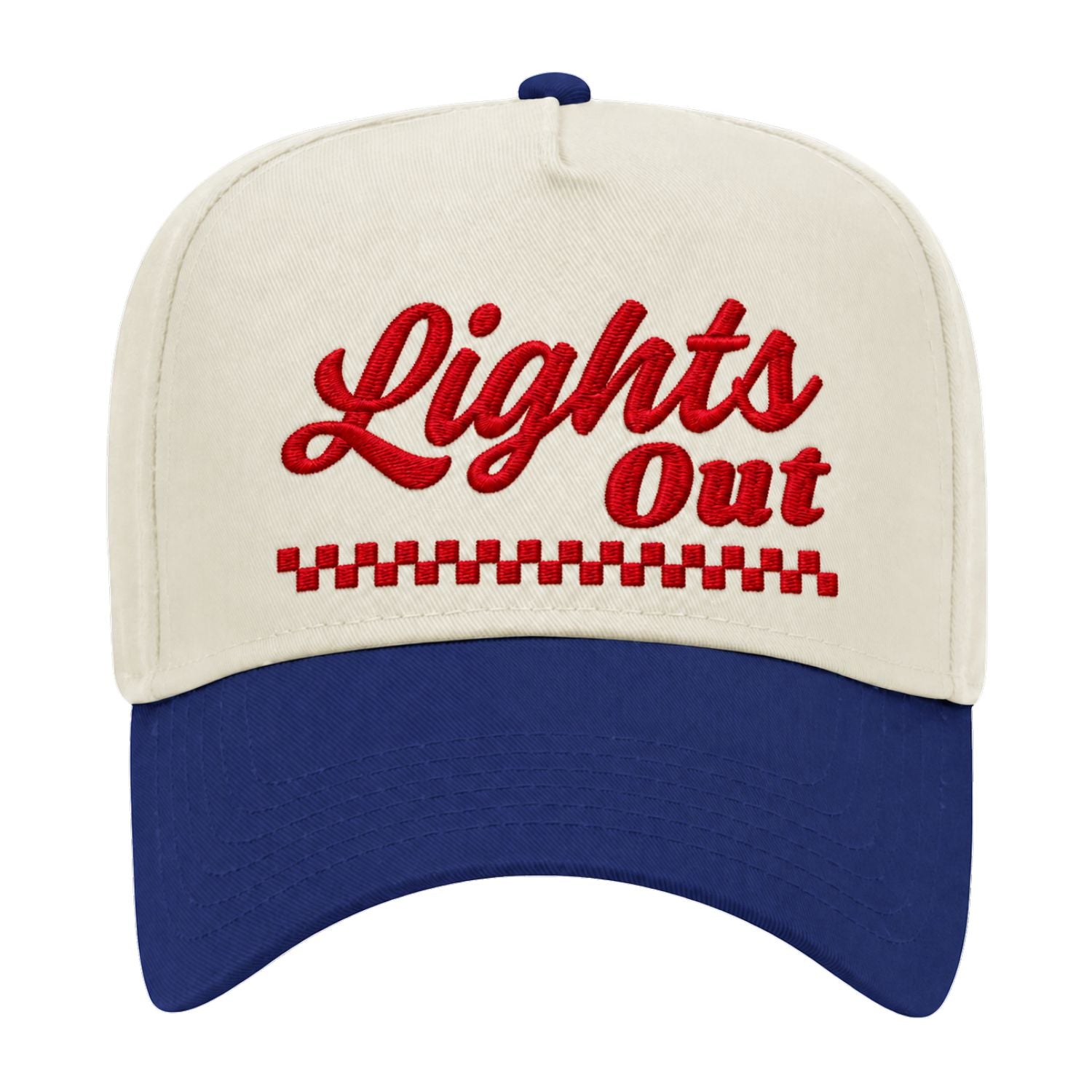 Lights Out Embroidered Snapback - Red/Royal