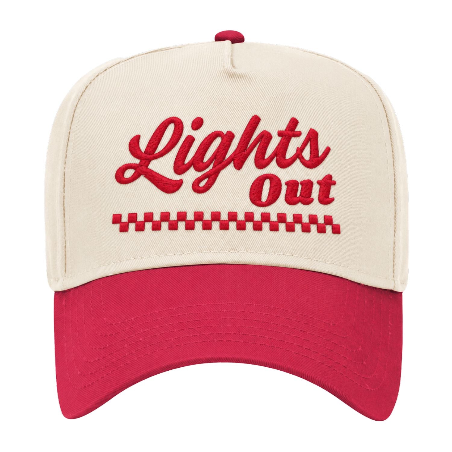 Lights Out Embroidered Snapback - Red