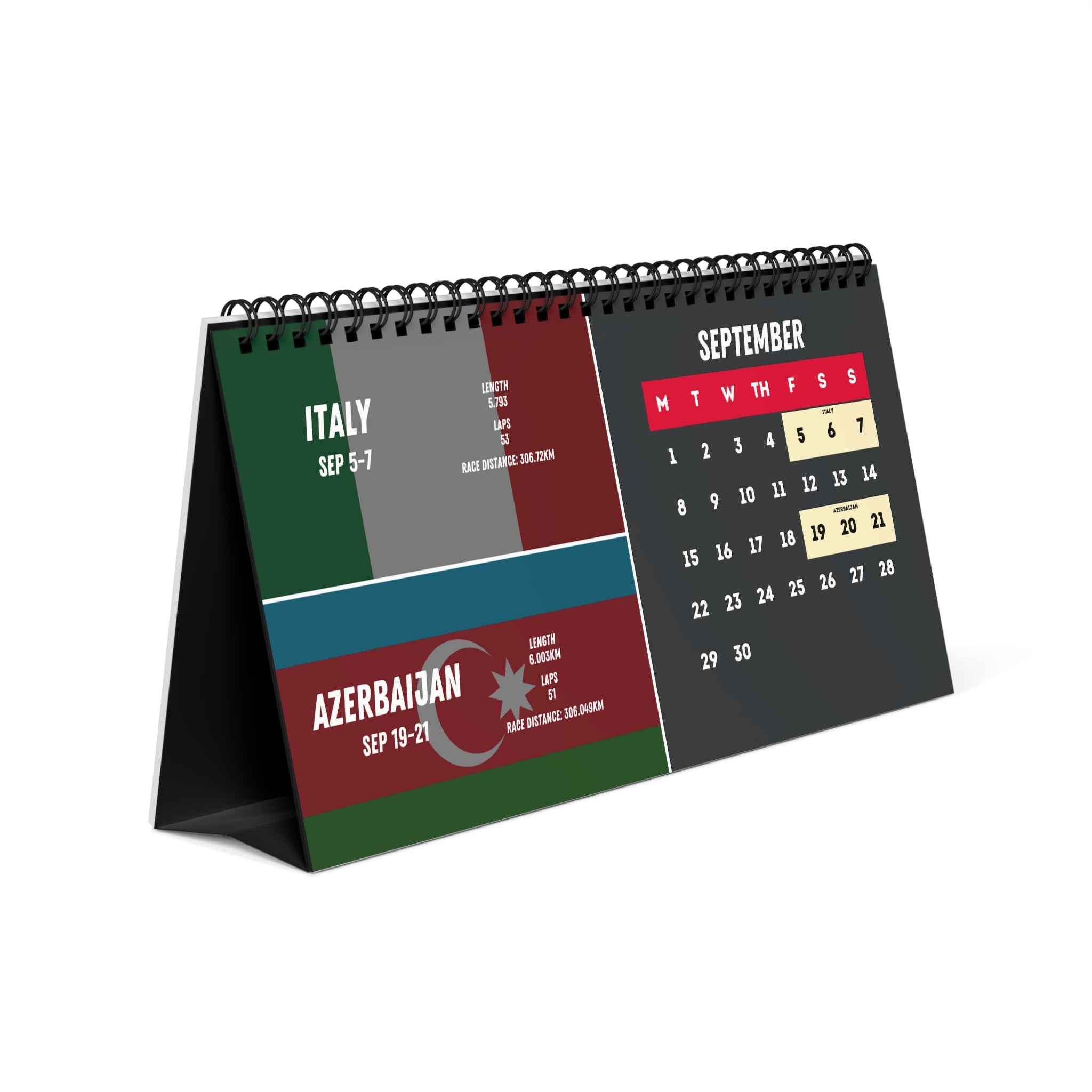 2025 Race Schedule Desk Calendar - WORLD