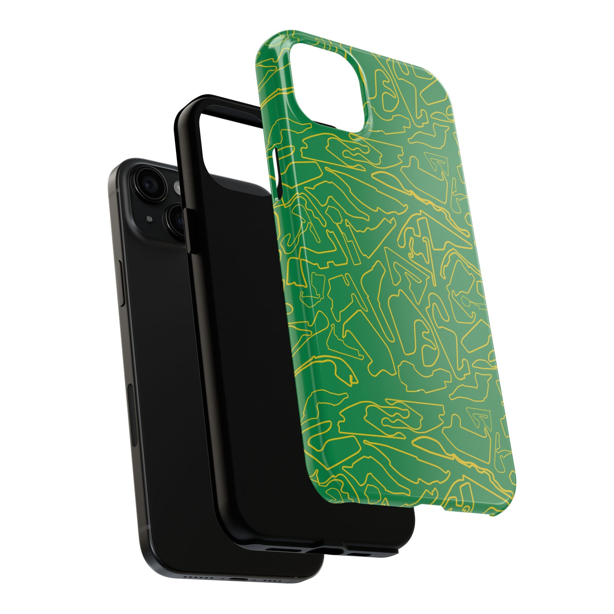 Tracks & Texts | Green/Yellow |  Phone Case for Tough Protection