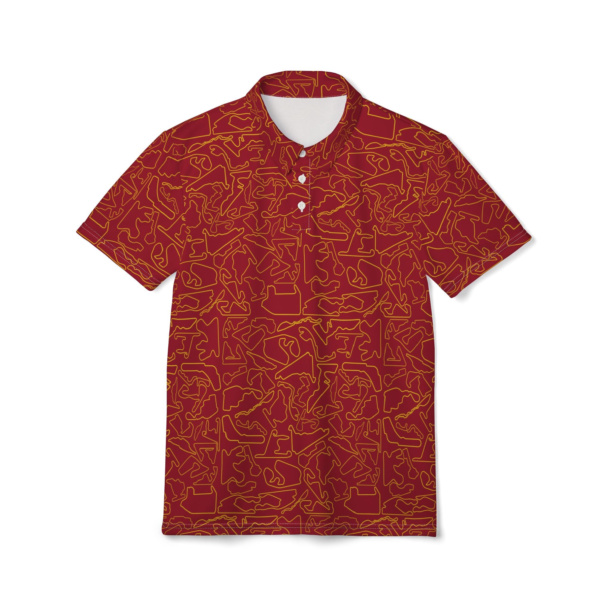 Tracks & Tees Polo Shirt | Gold & Red