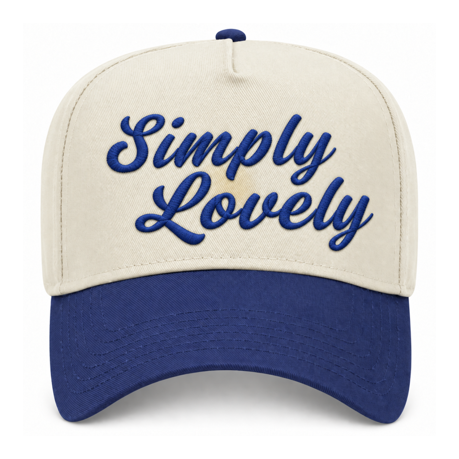 Simply Lovely Script Embroidered Snapback Hat - Royal Blue