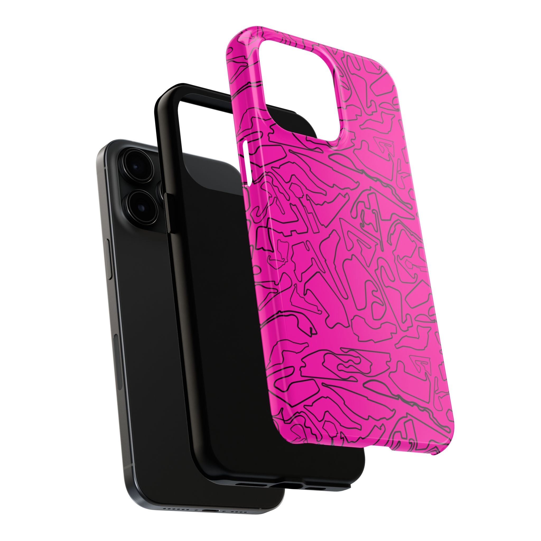 Tracks & Texts | Pink/Black |  Phone Case for Tough Protection