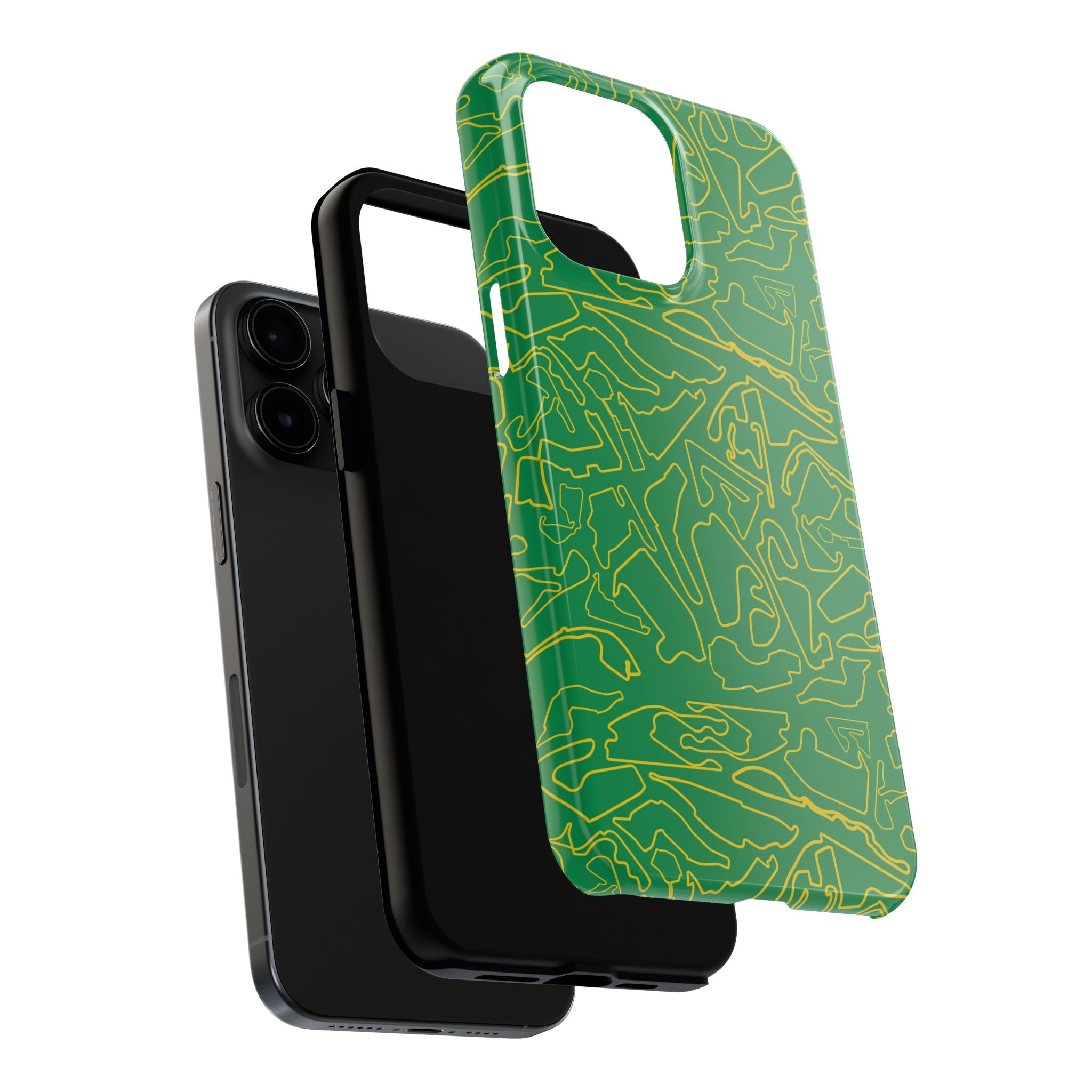 Tracks & Texts | Green/Yellow |  Phone Case for Tough Protection