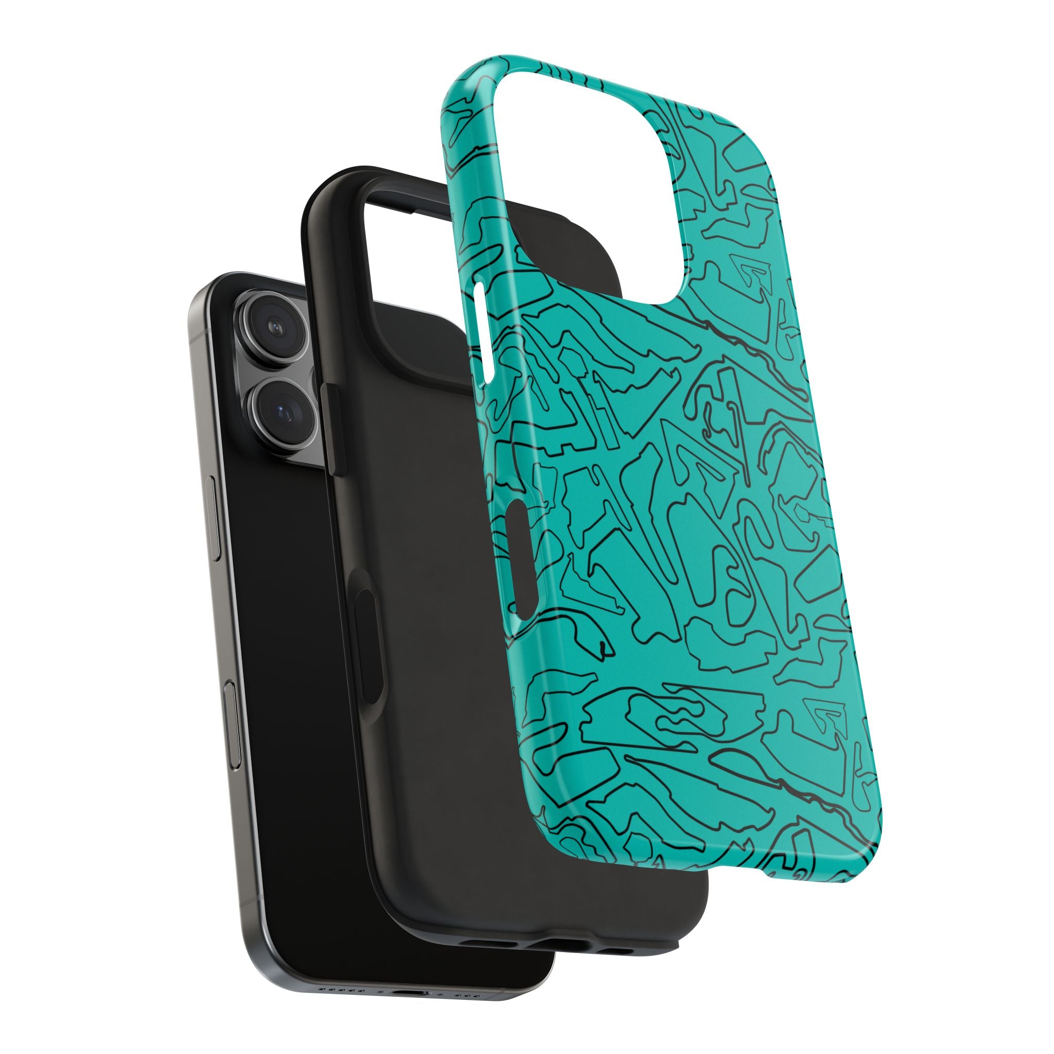 Tracks & Texts | Teal & Black | Phone Case for Tough Protection