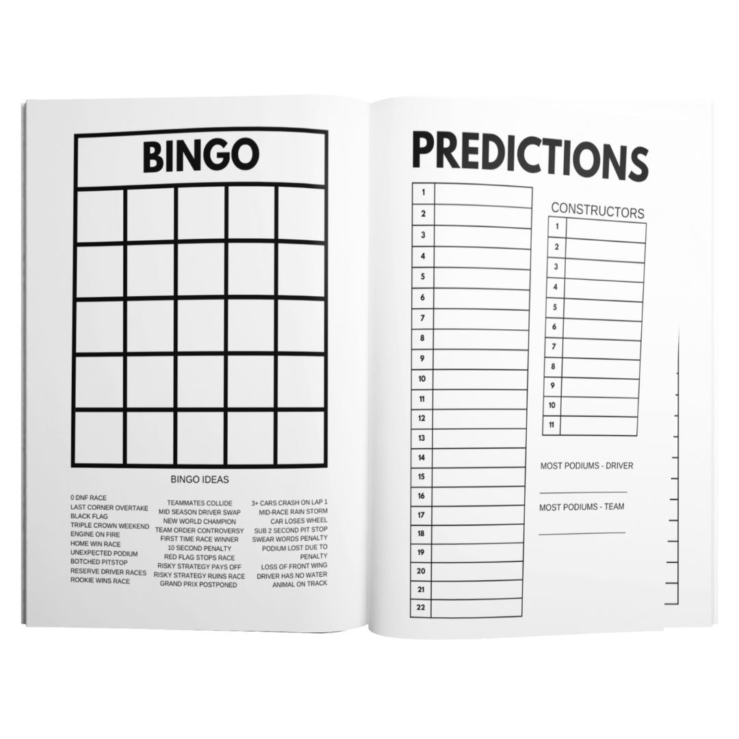 2026  FORMULA FANATICS RACE GUIDE & STAT TRACKER