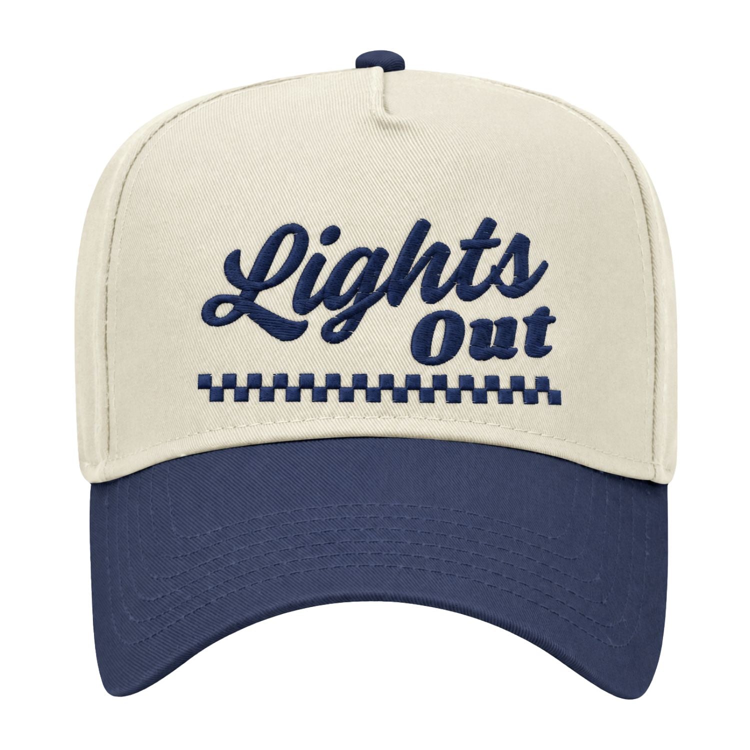 Lights Out Embroidered Snapback - Navy