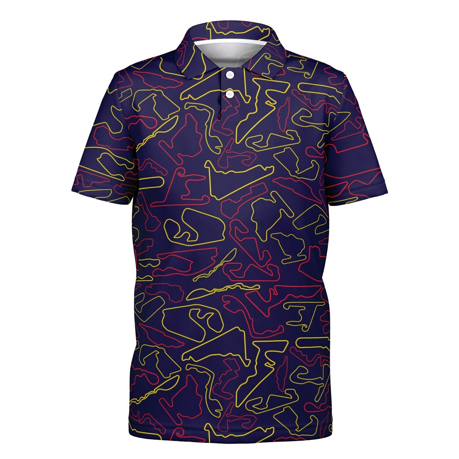 Track Outlines Blue, Red & Yellow Kids Polo Shirt