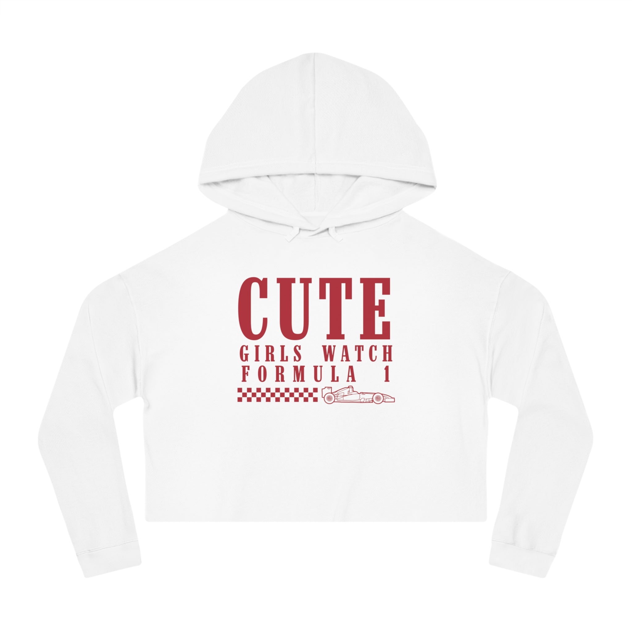 Cute Girls Watch F1 Women’s Cropped Hooded Sweatshirt