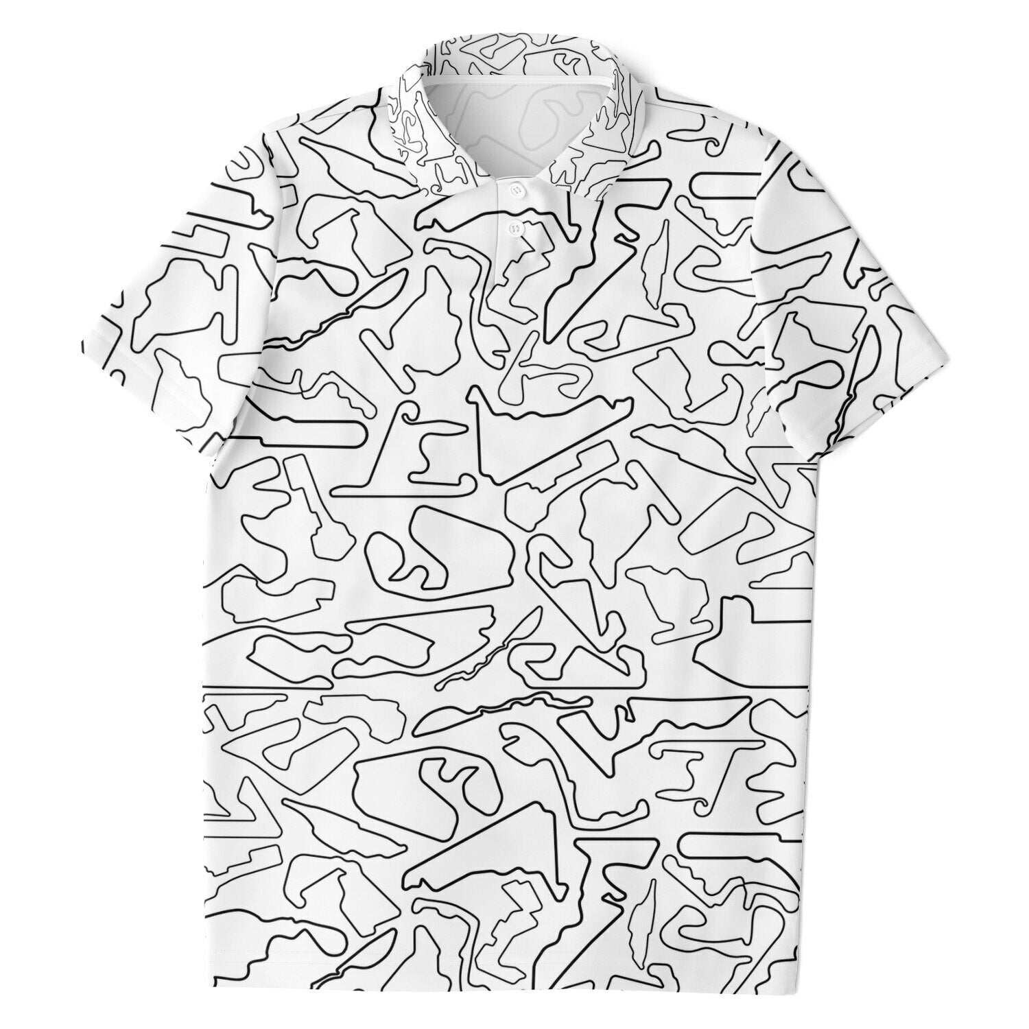 Track Outlines White & Black Kids Polo Shirt
