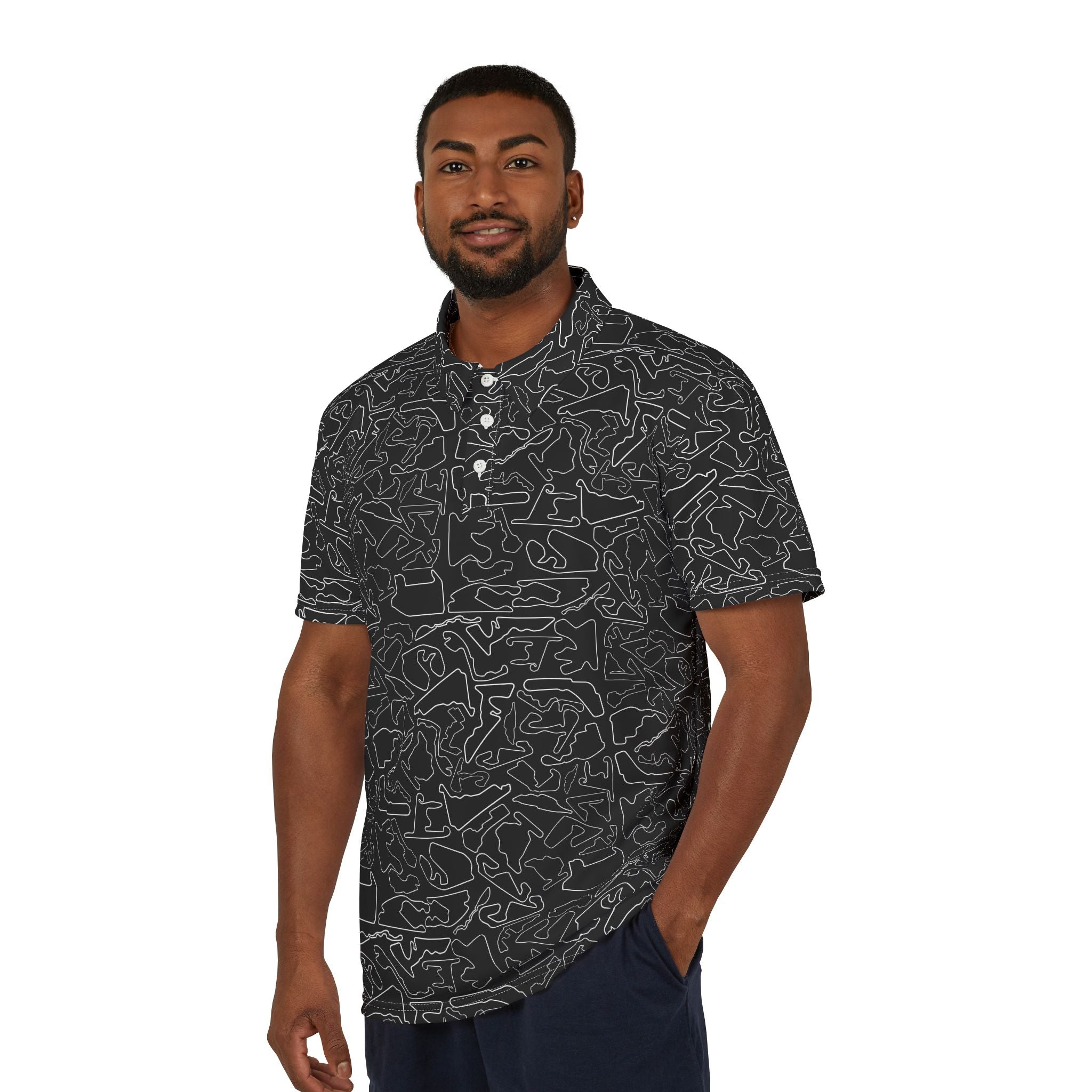 Tracks & Tees Polo Shirt | Black & White
