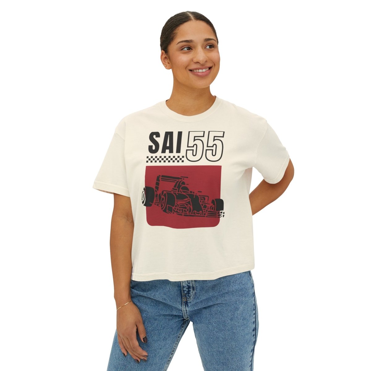 SAI55 - Vintage Design - Women's Boxy Tee - FormulaFanatics