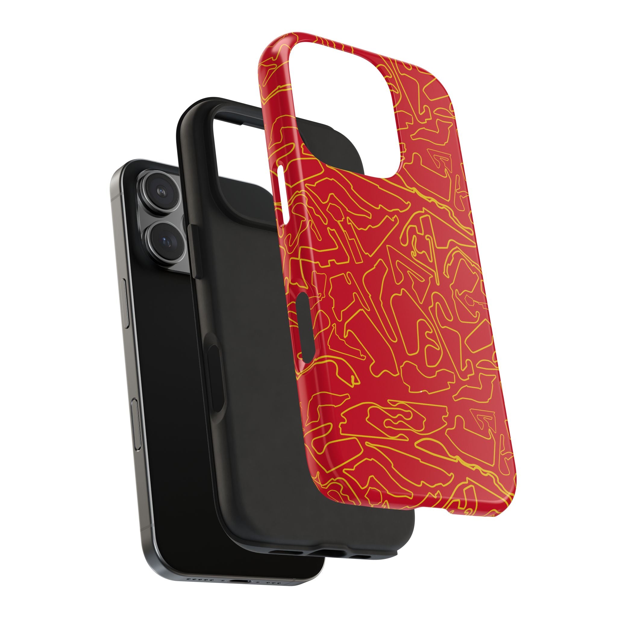 Tracks & Texts | Red & Gold |  Phone Case for Tough Protection