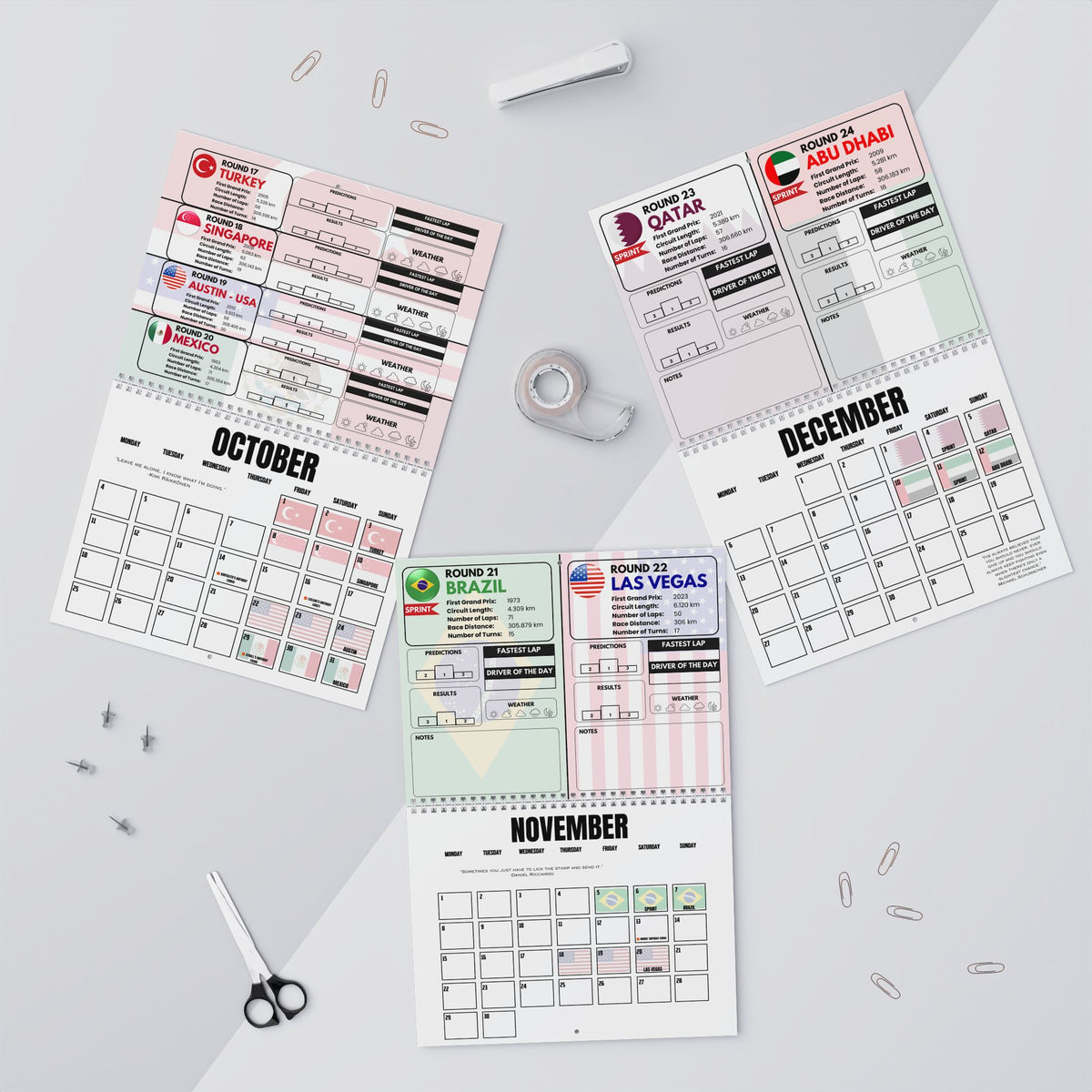 2027 Formula Fanatics Race Schedule | Wall Calendars