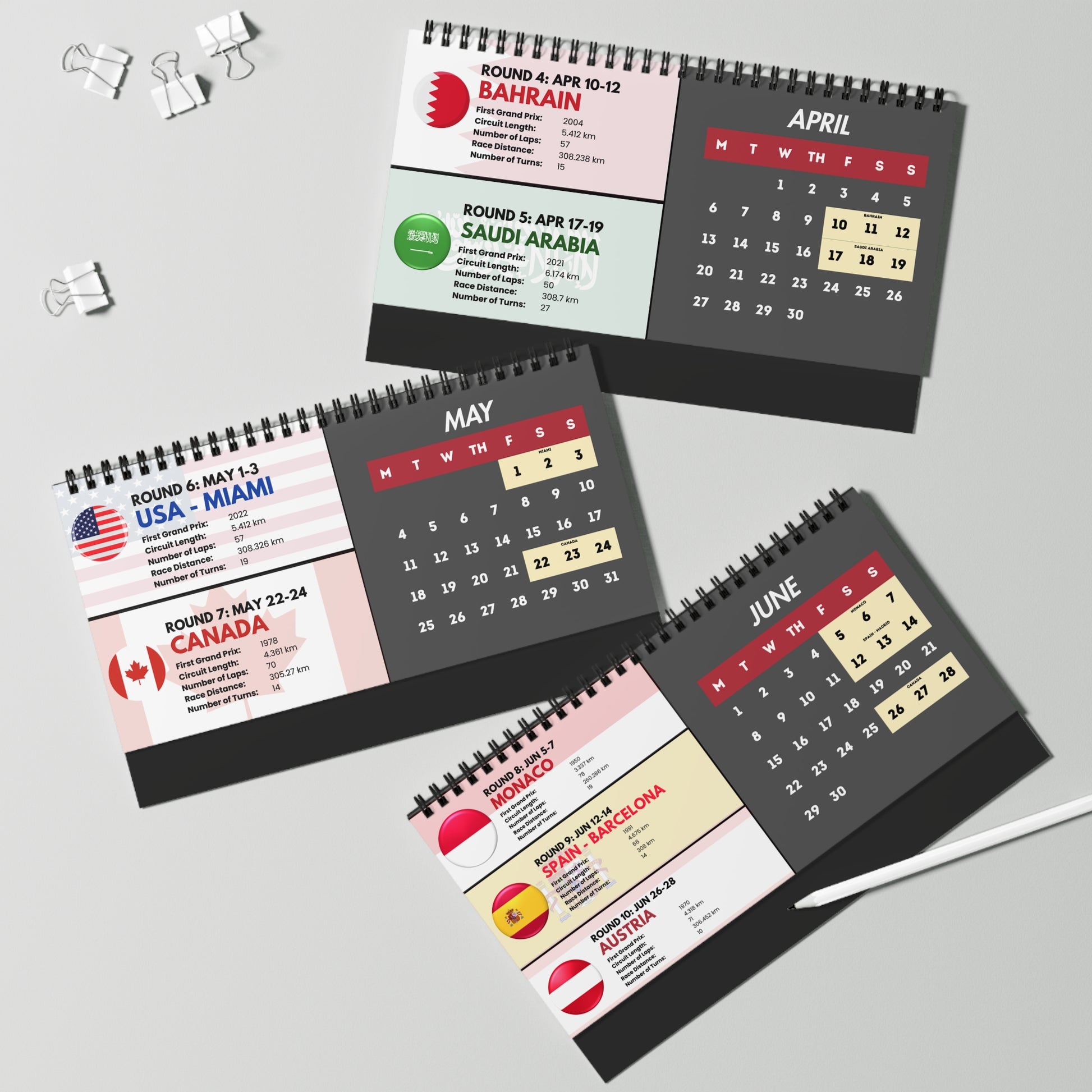 2026 Formula Fanatics Race Schedule Desktop Calendar