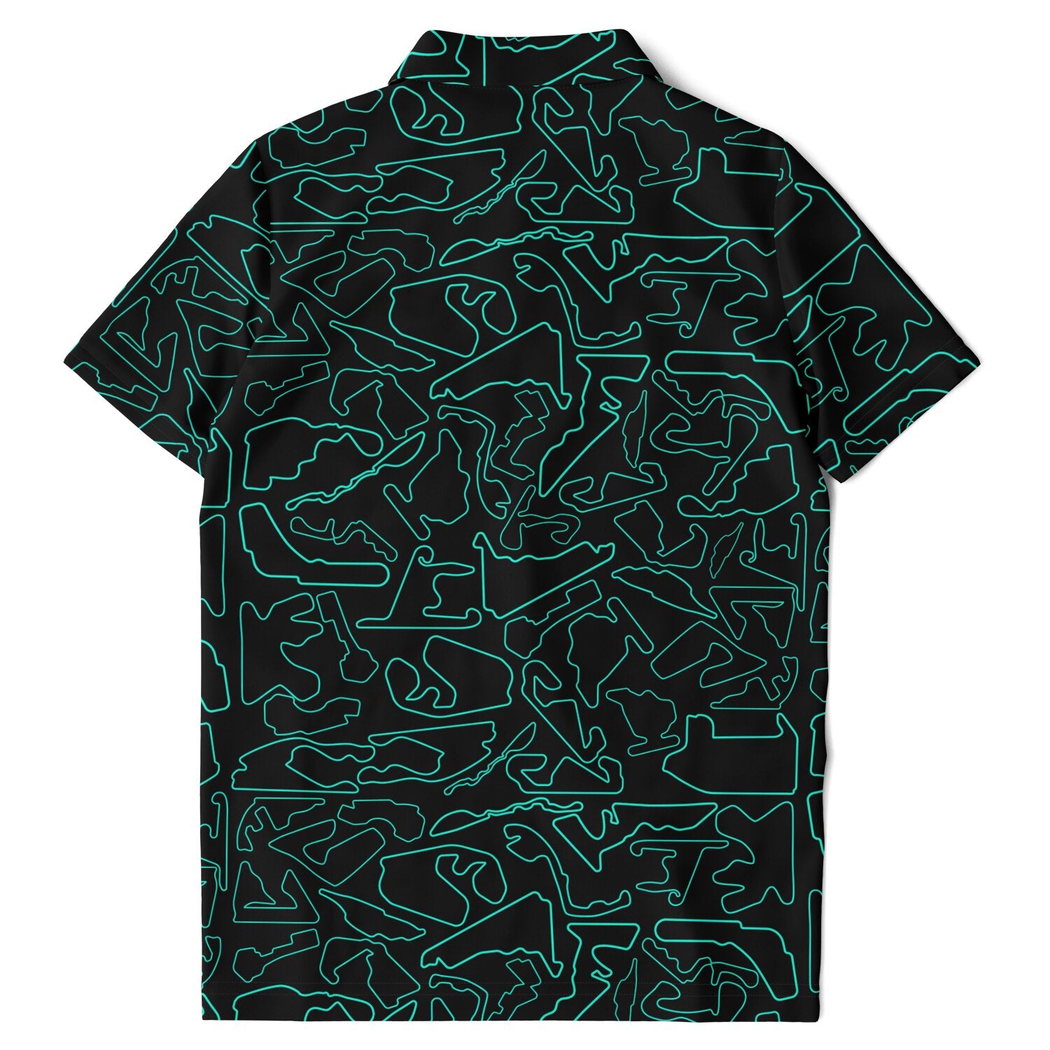 Track Outlines Teal & Black Kids Polo Shirt