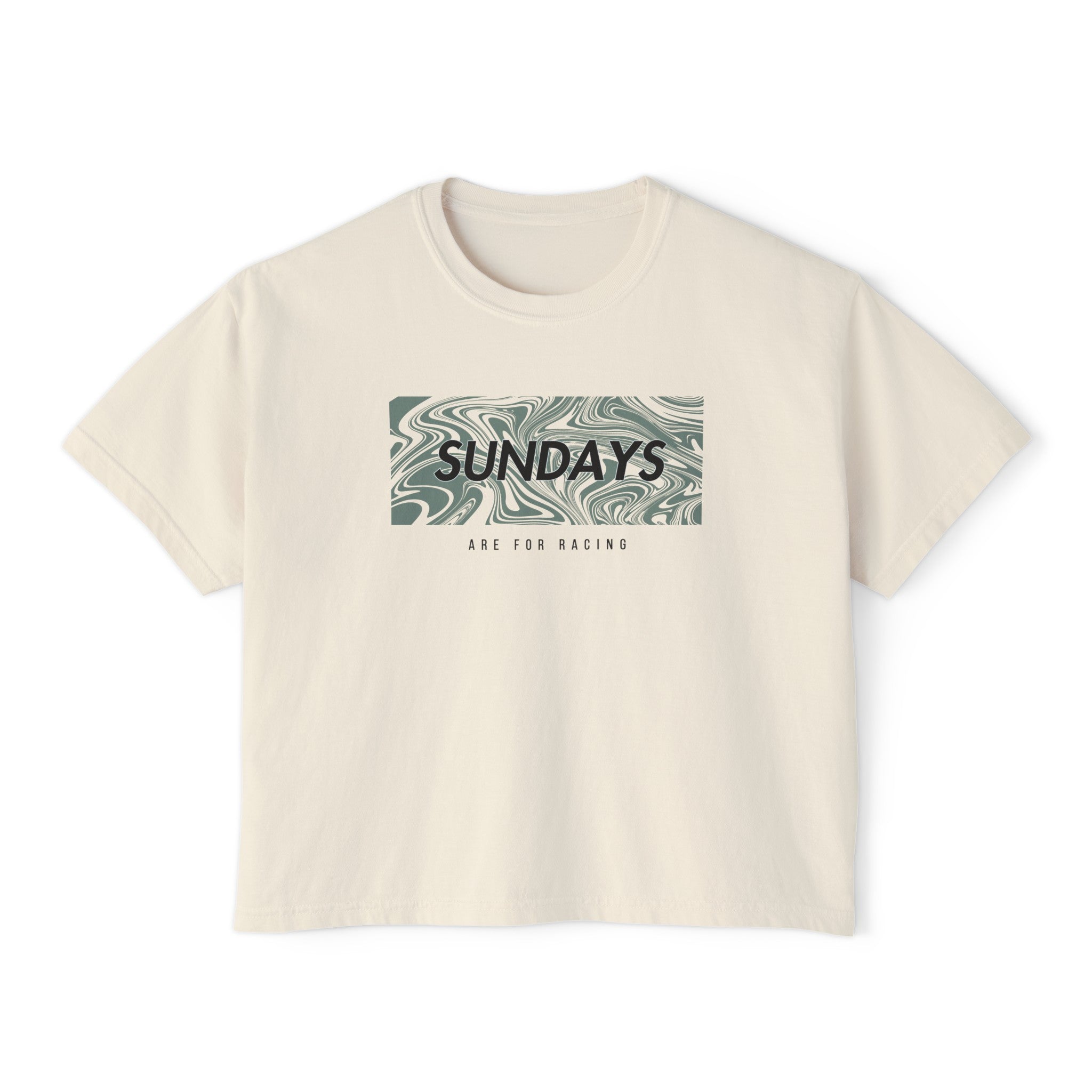AM Racing Sundays Are For Racing Women's Boxy Tee - FormulaFanatics