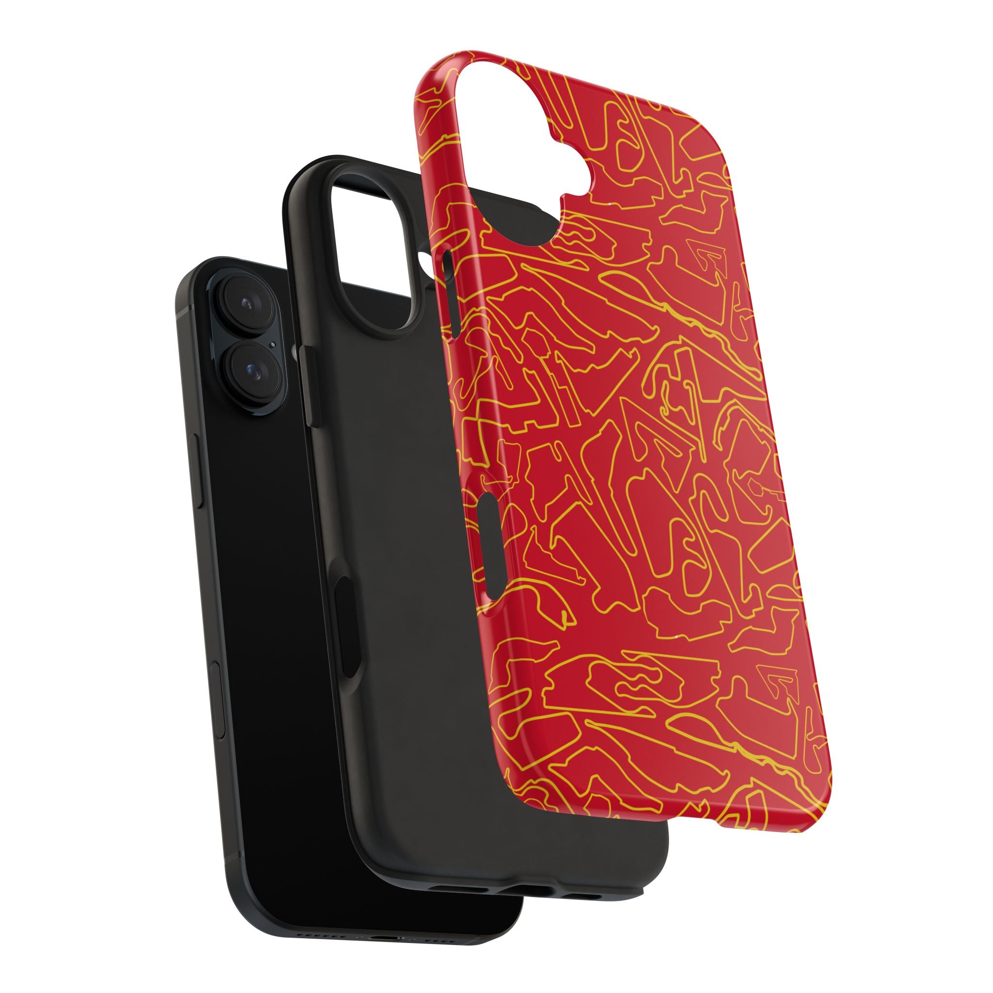 Tracks & Texts | Red & Gold |  Phone Case for Tough Protection