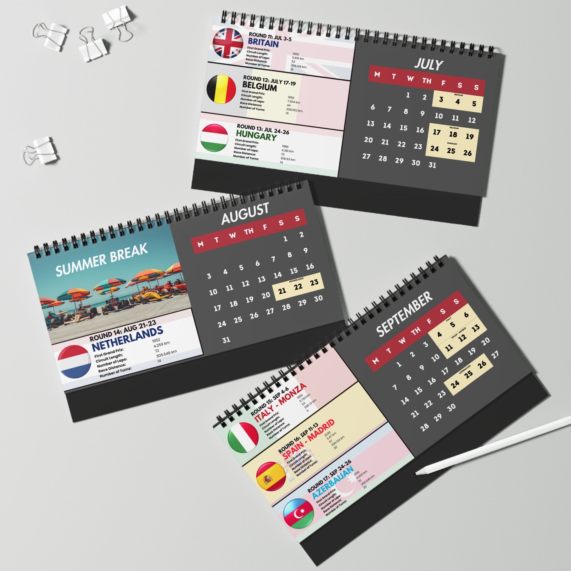 2026 Formula Fanatics Race Schedule Desktop Calendar