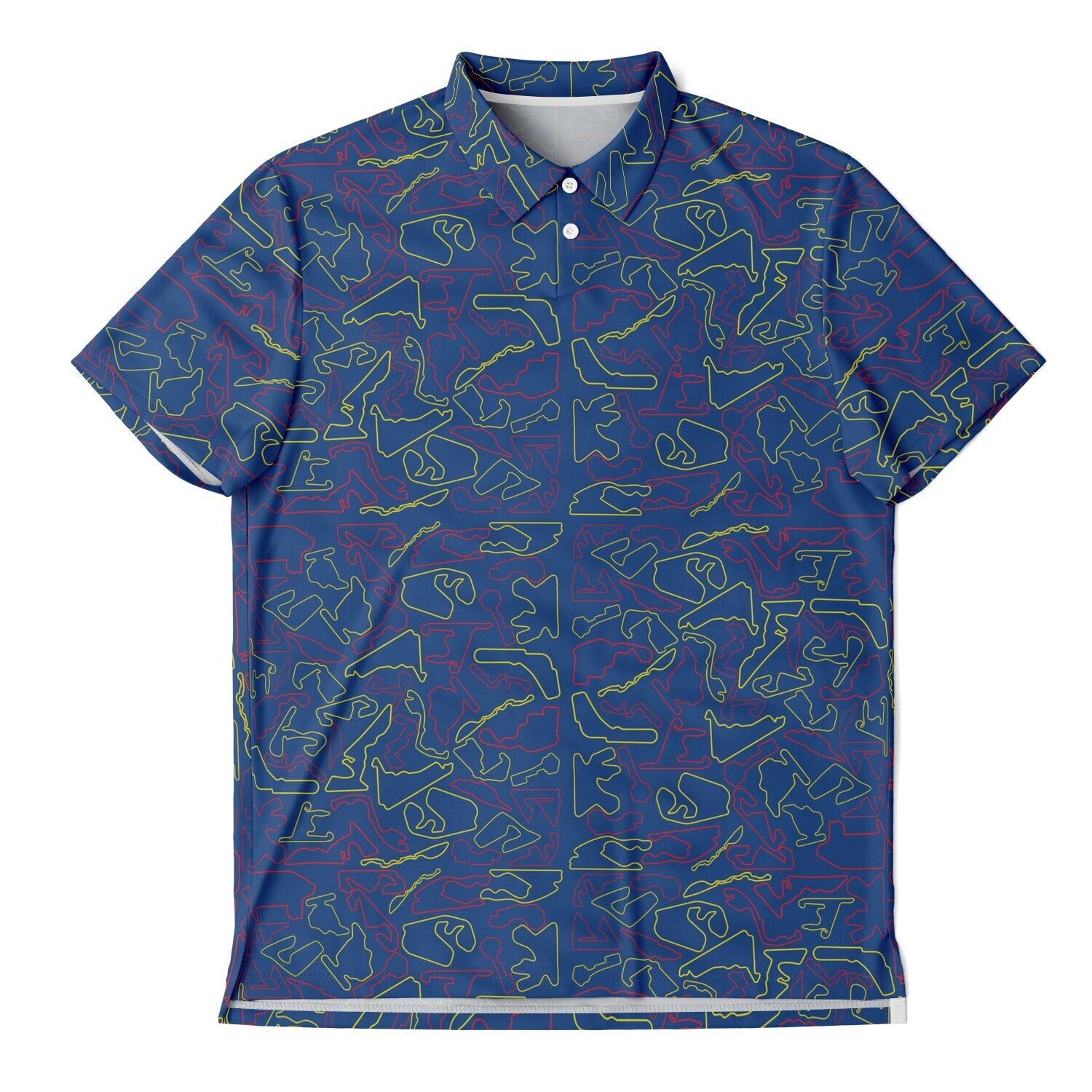 Circuits Classic Men's Polo T-Shirt - Blue, Red, & Yellow