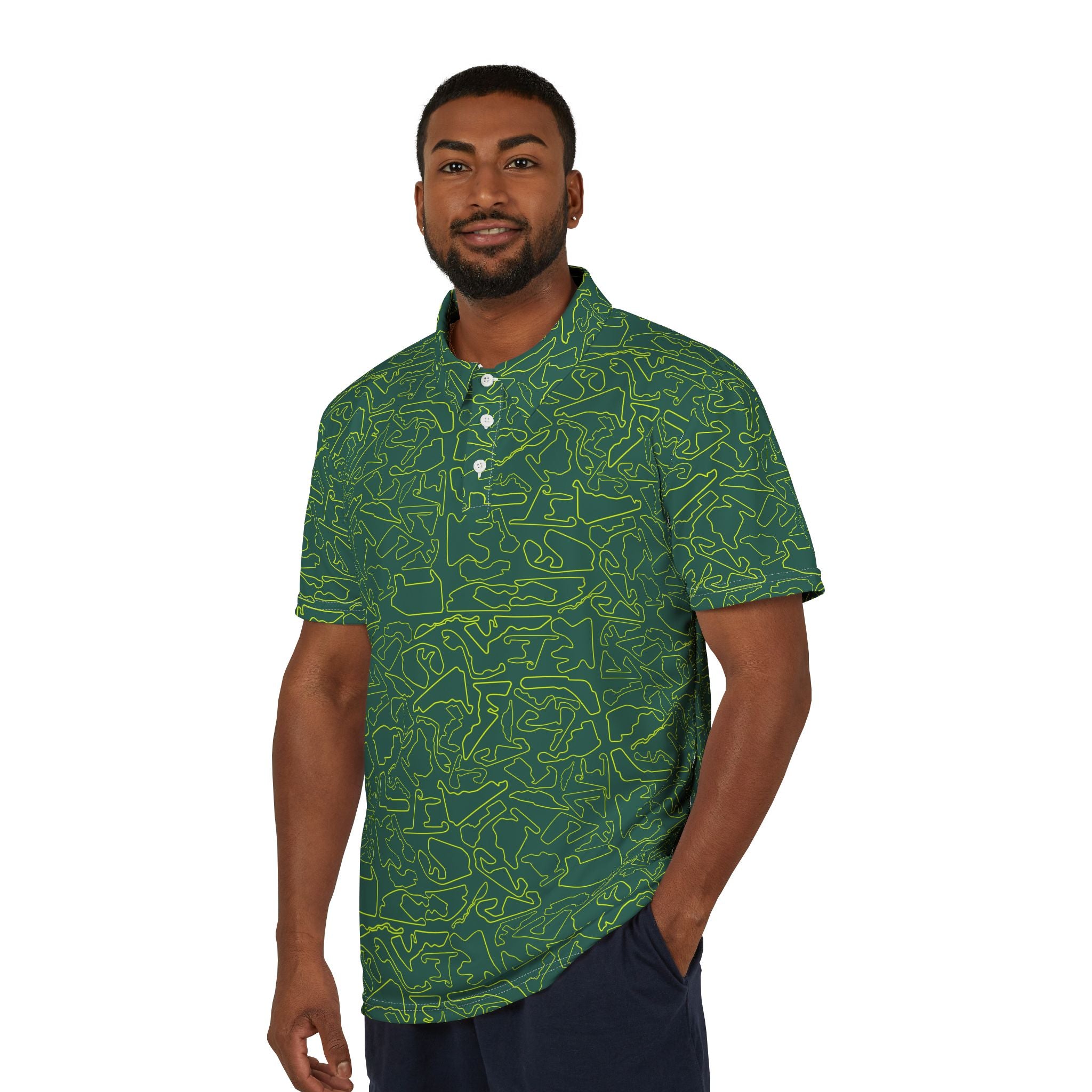 Tracks & Tees Polo Shirt | Green & Yellow