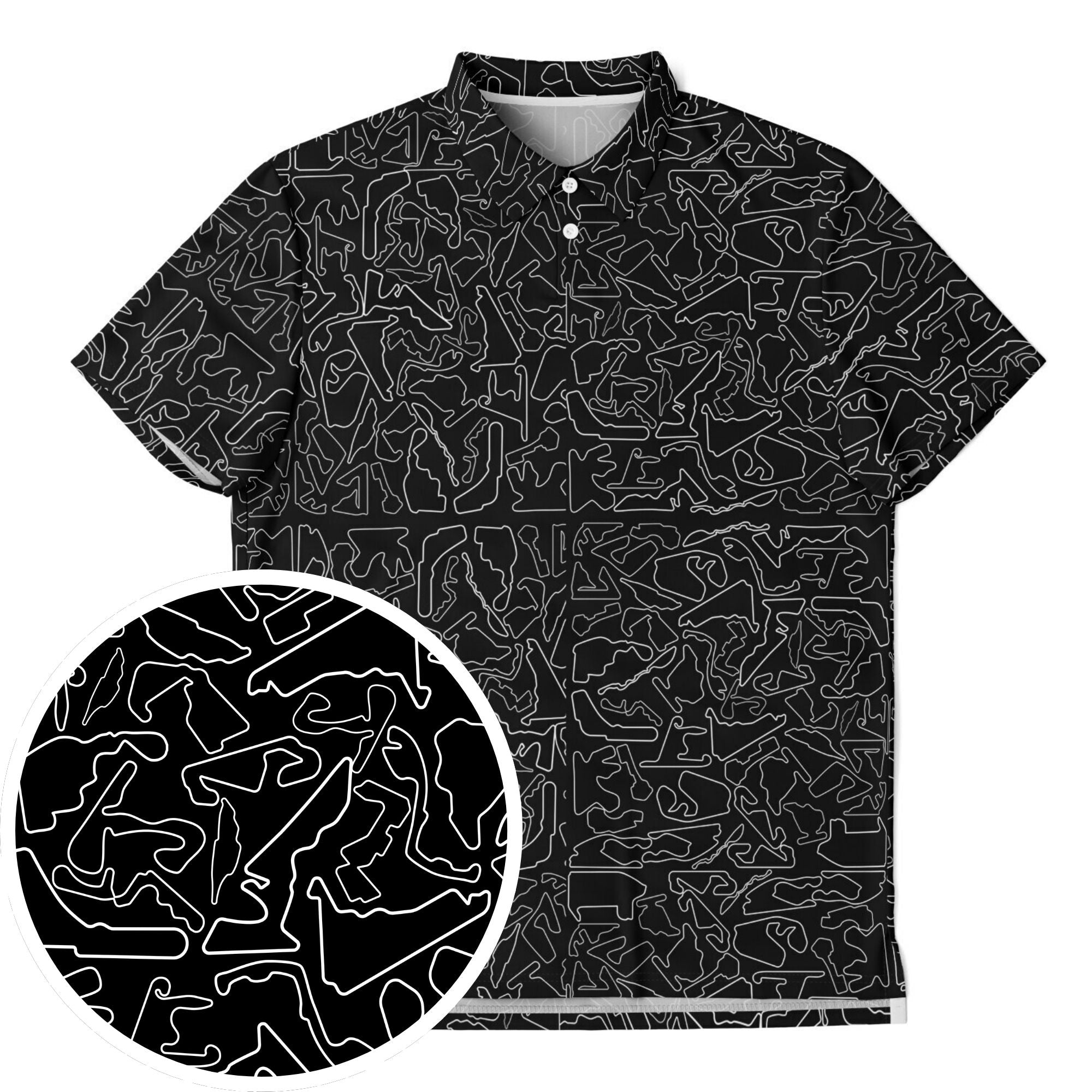 Circuits Classic Men's Polo T-Shirt - Black and Whtie