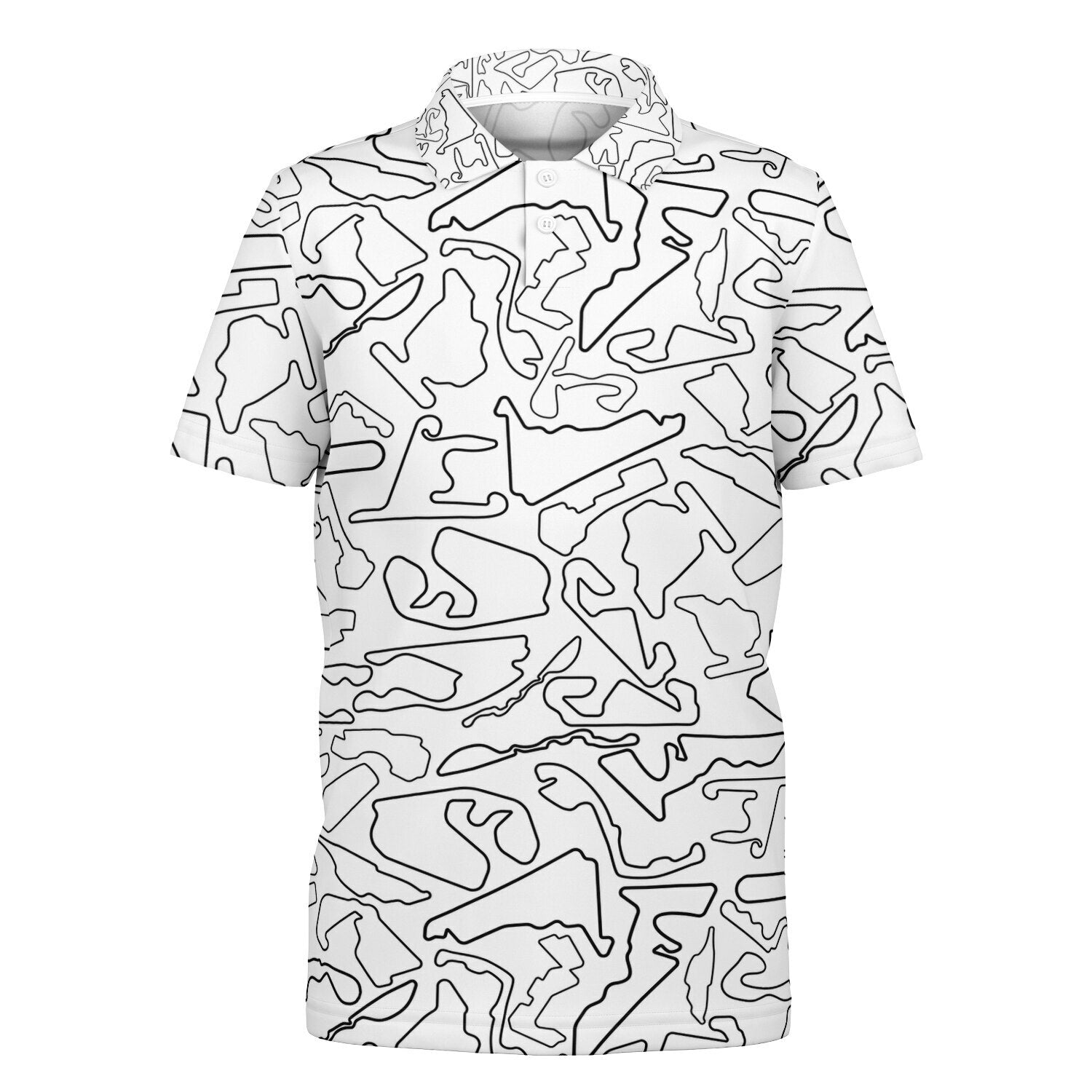 Track Outlines White & Black Kids Polo Shirt