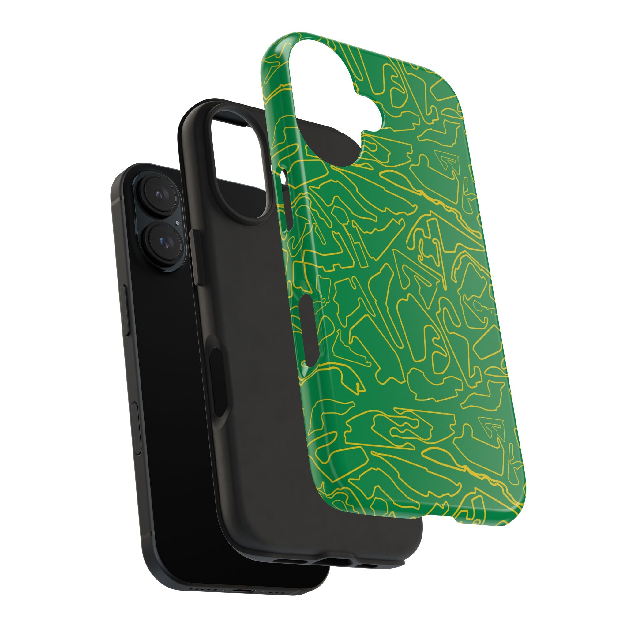Tracks & Texts | Green/Yellow |  Phone Case for Tough Protection