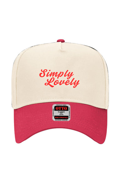 Simply Lovely Script Red Embroidered Baseball Cap